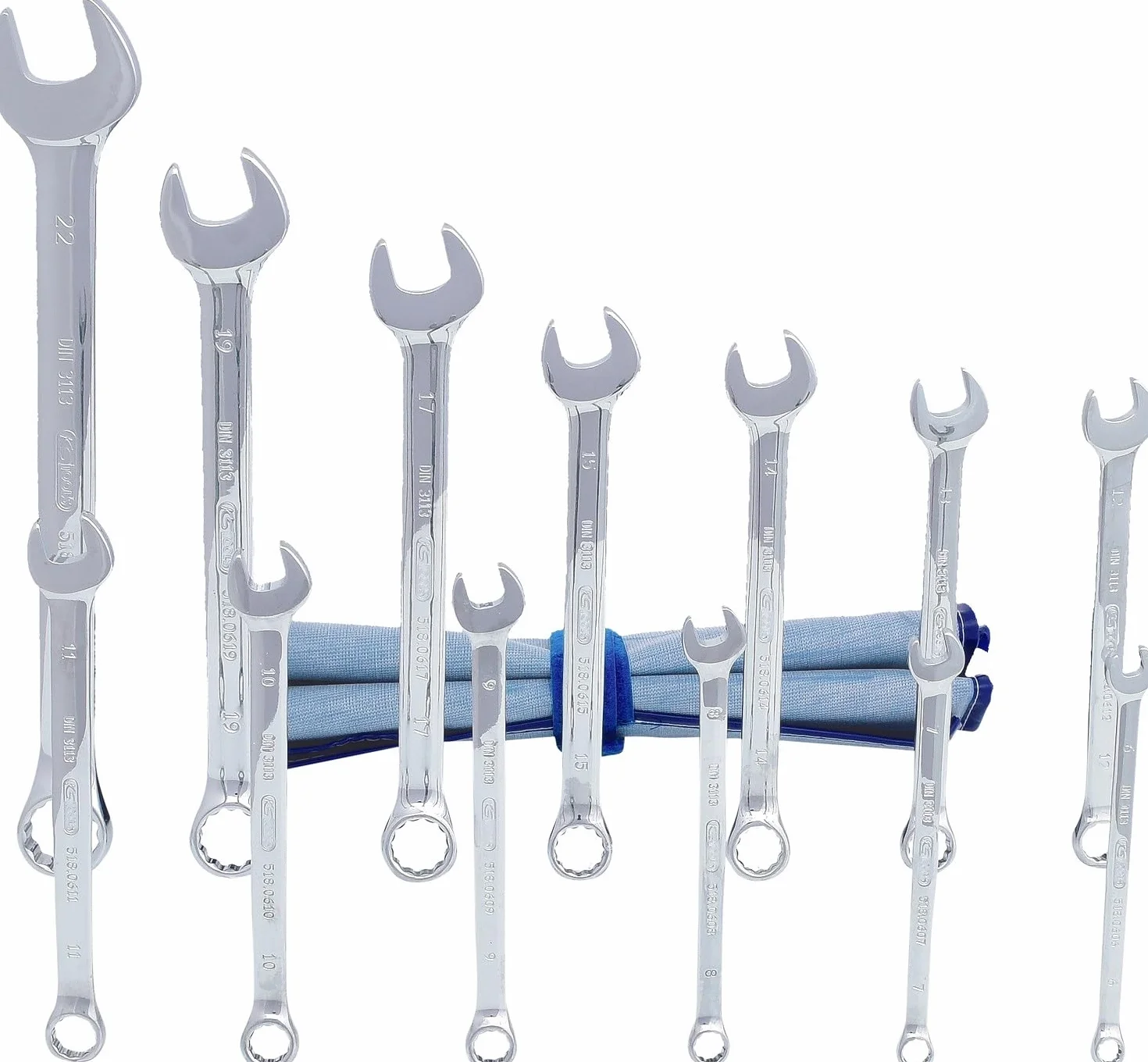 KS Tools 518.0643 CHROMEplus Zestaw kluczy plasko-oczkowych,z odsadzeniem, 13-szt, 6-22mm