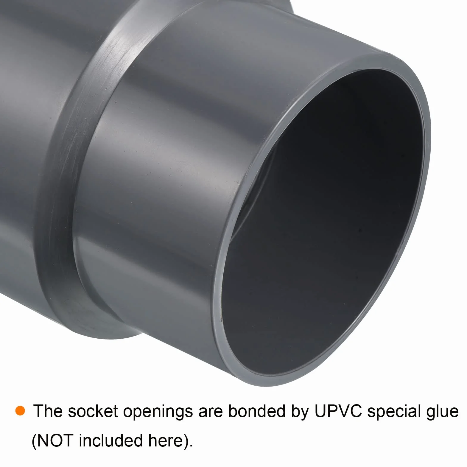 PATIKIL Złączka do rur redukcyjnych PVC 90 x 75 mm, 2-pak proste złącze adaptera sprzęgła, szary