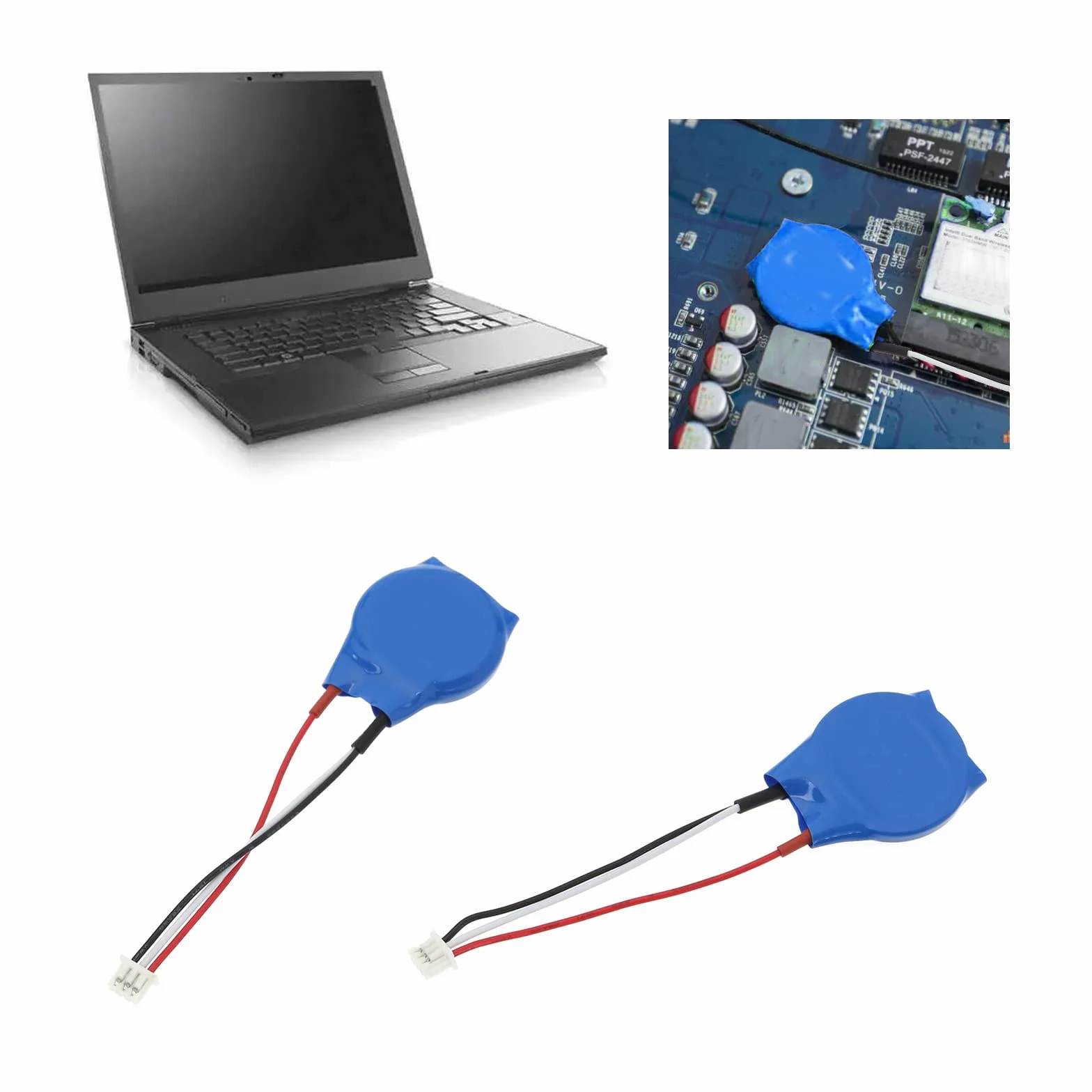 OTOTEC 2 szt. CR2032 BIOS CMOS bateria 3 V kompatybilna z Dell Latitude E4310 E6400 E6410 E6500 E6510 E5400 E5500 baterie guzikowe 3 piny 3 przewody