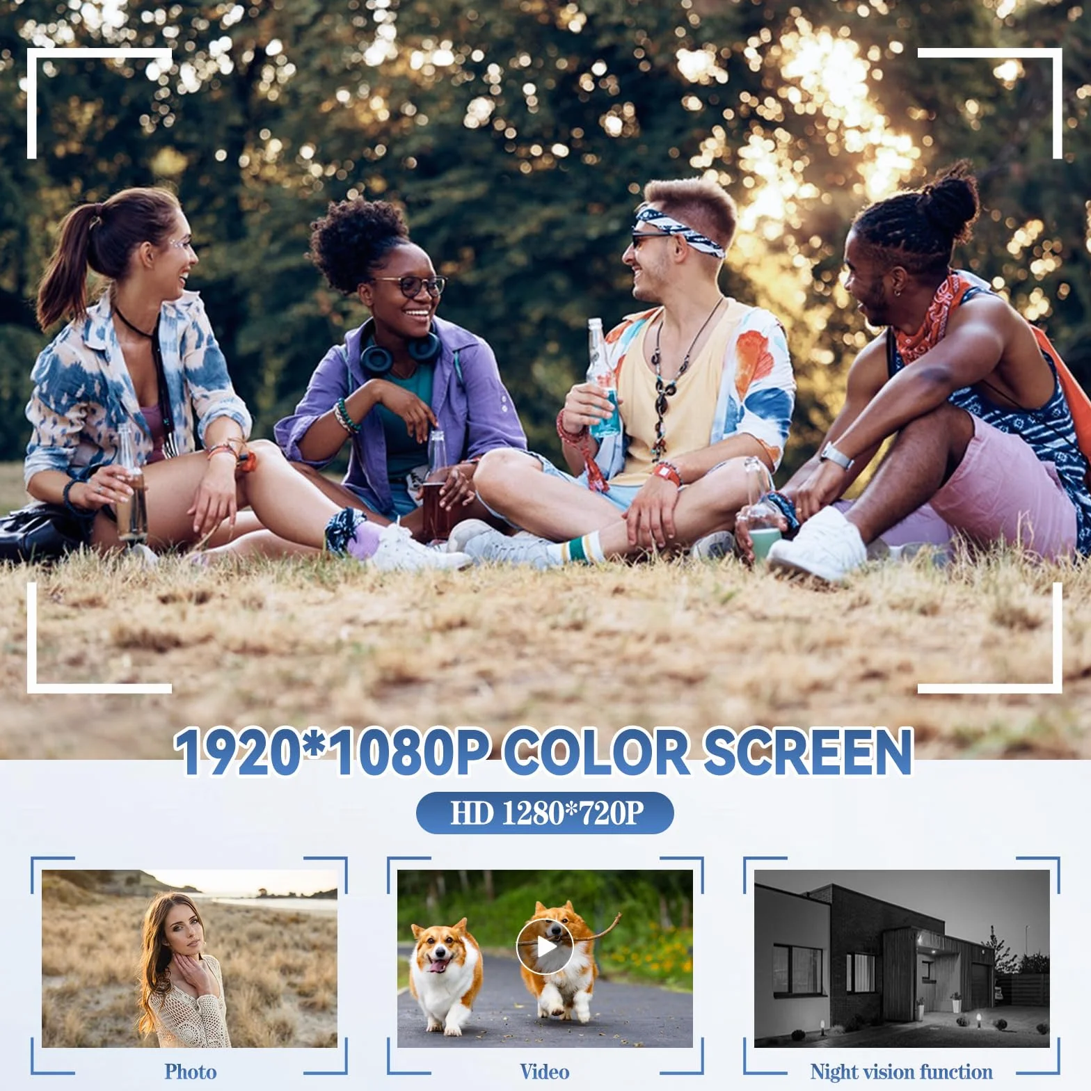 Mini kamera 1080p HD szeroki kąt 130° F2.0 przenośna do vlogowania