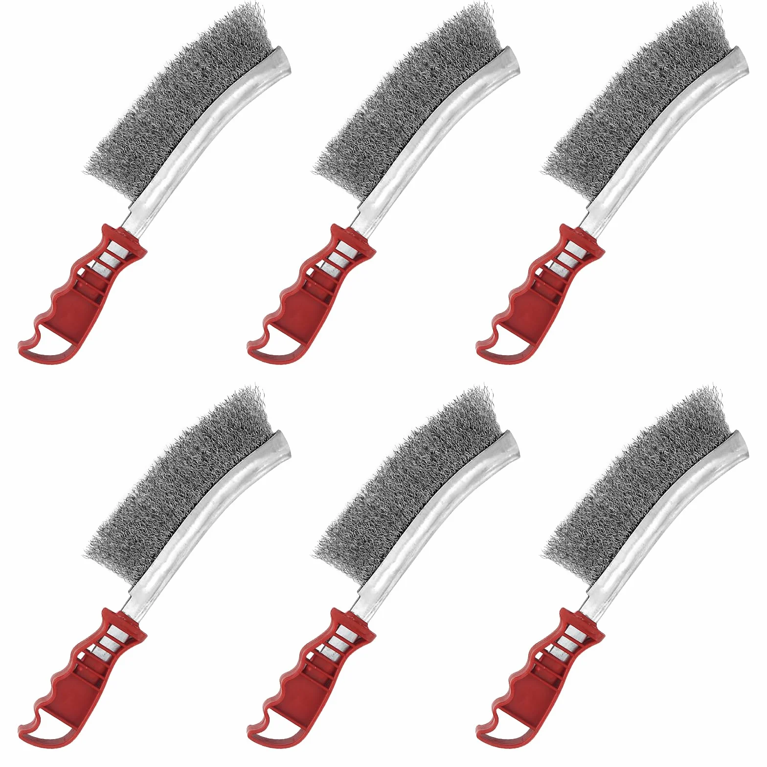 6 sztuk szczotek ze stali nierdzewnej, 240 x 47 mm, szczotka druciana ze stali nierdzewnej, zestaw szczotek drucianych, szczotka stalowa do czyszczenia rdzy ?u?la spawalniczego
