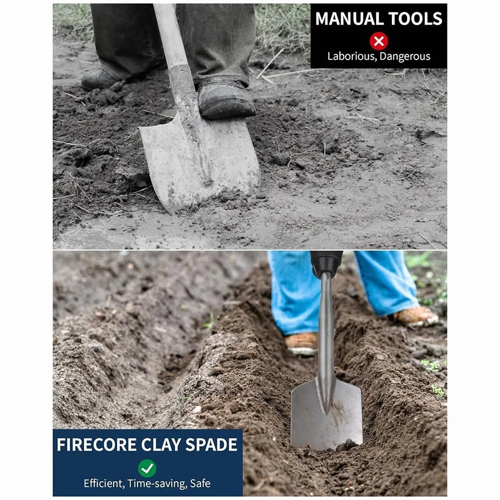 SDS Max Clay Spade 4-1/5.1 cm X 43.2 cm. Stalowa łopata do młota obrotowego SDS Max młot pneumatyczny młot pneumatyczny rozszerzona łopatka do zaprawy cementowej