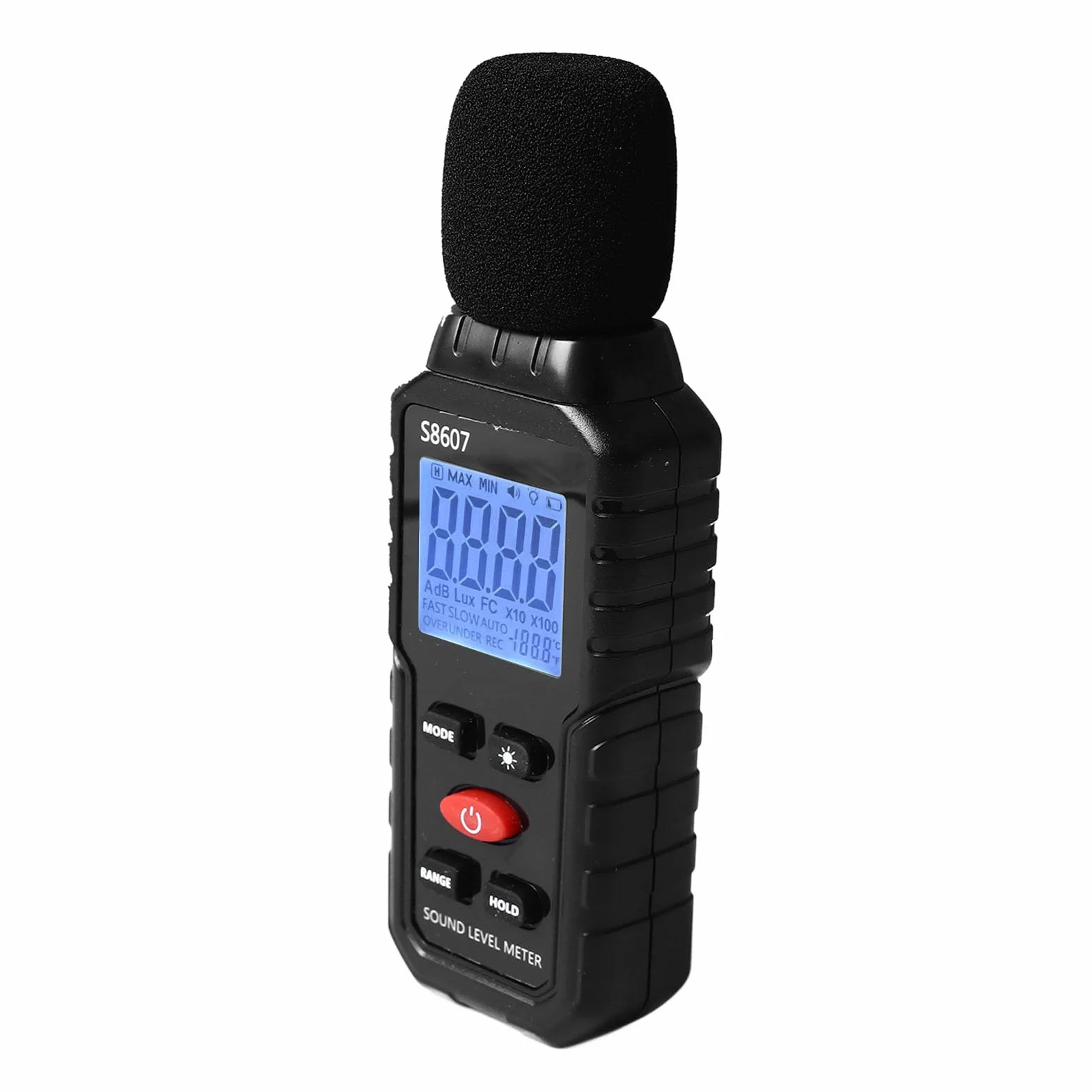 Miernik Decybeli S8607, Cyfrowy Miernik Poziomu Dźwięku 30 do 130 DB Urządzenie do Pomiaru Hałasu, Przenośny Miernik SPL Hałasu w Decybelach