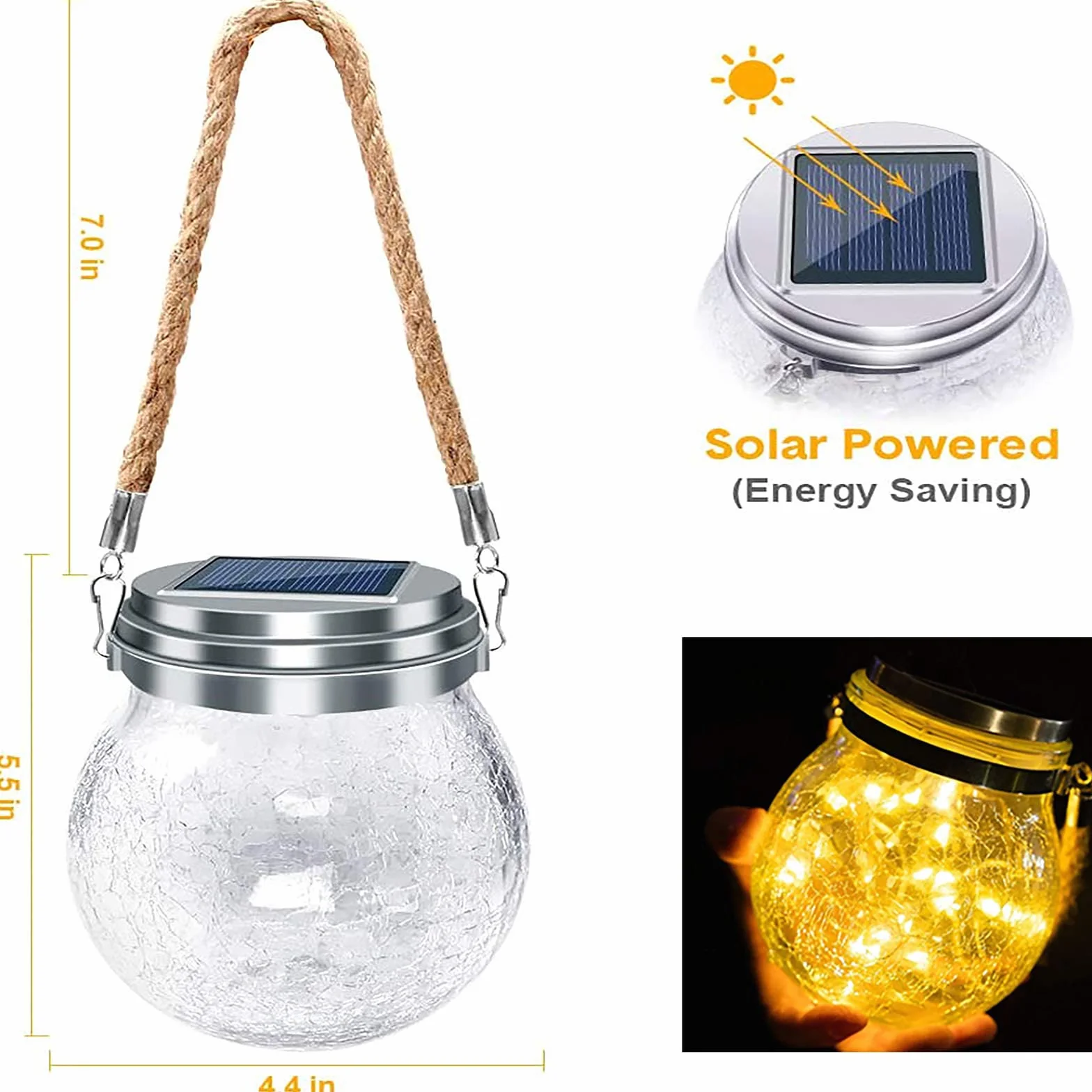 Lampy solarne ogrodowe - XRR 2 sztuki 30LED solarna latarnia wisząca szklana latarnia lampa solarna stołowa do zewnątrz IP65 wodoszczelna lampa solarna stołowa do patio, imprezy, dekoracje