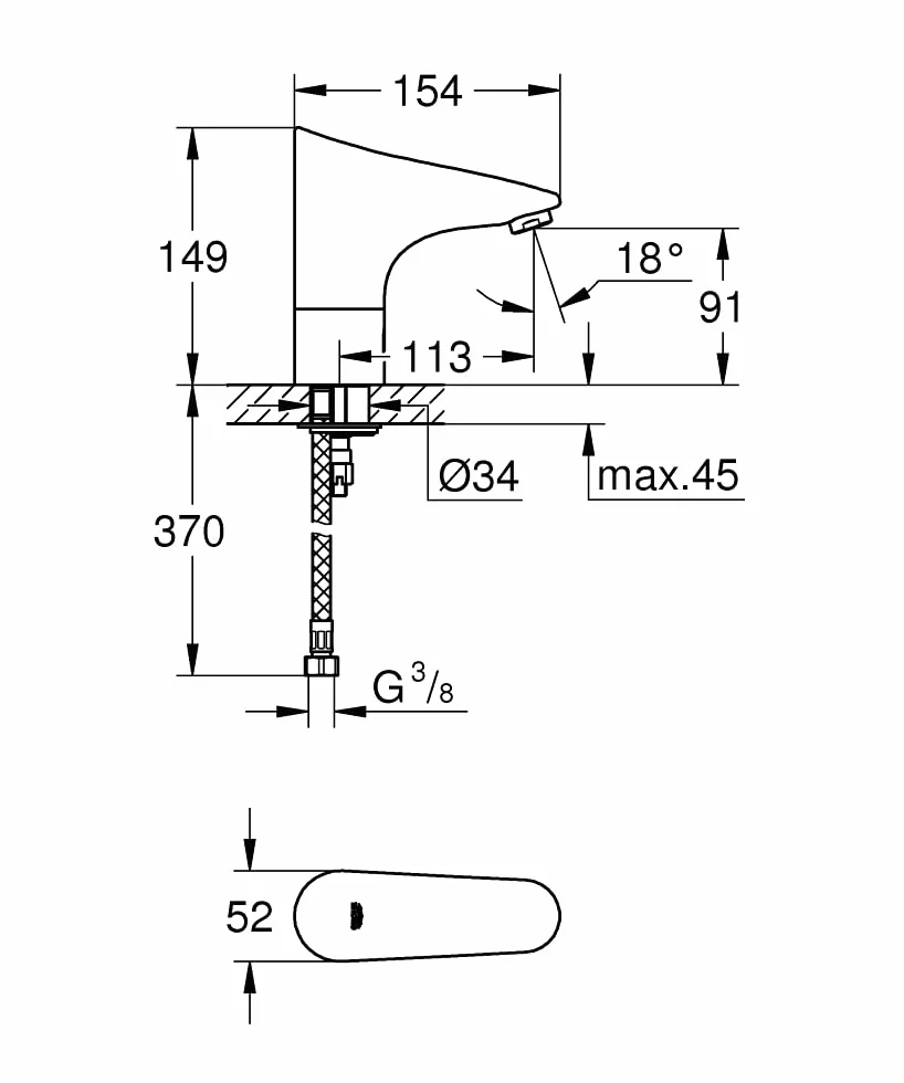 Grohe Europlus E ramię Eltr. WT 6 V