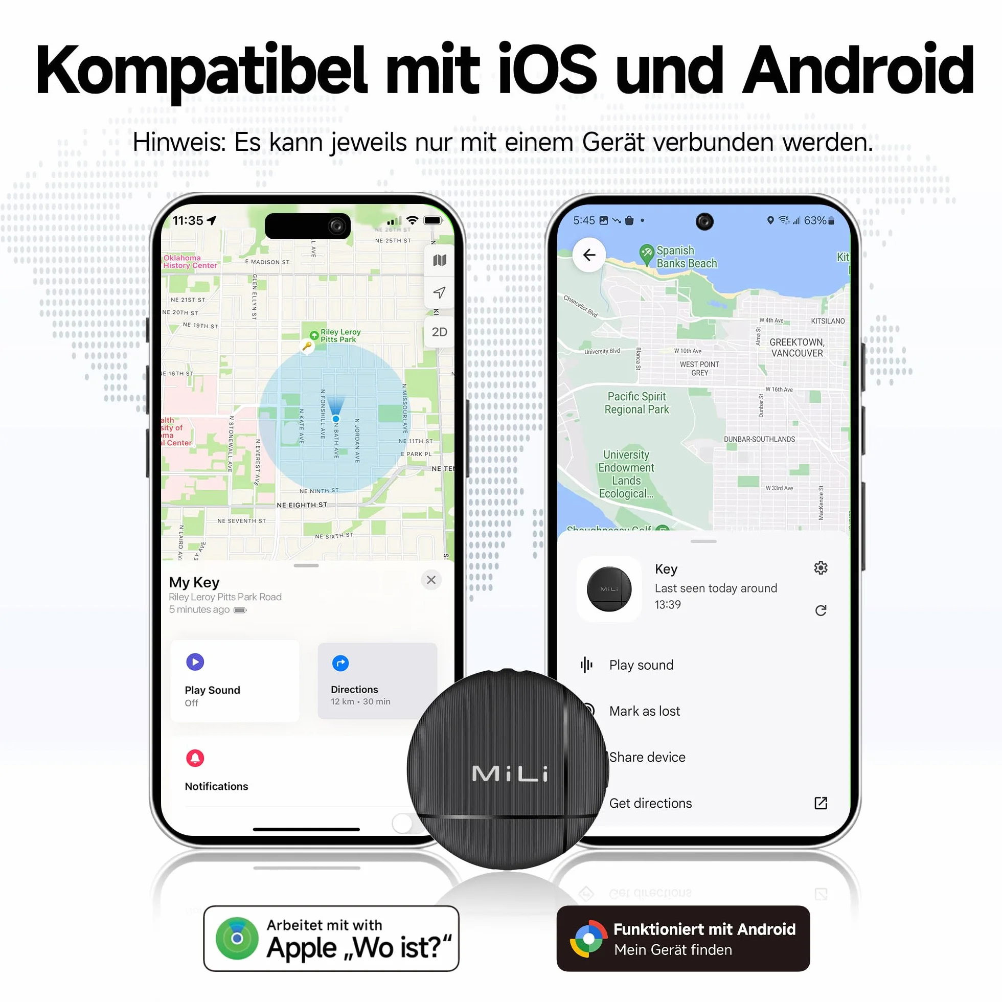 MiLi LiTag Duo Lokalizator Bluetooth 4 Pack Kompatybilny z Apple Android Wymienna Bateria