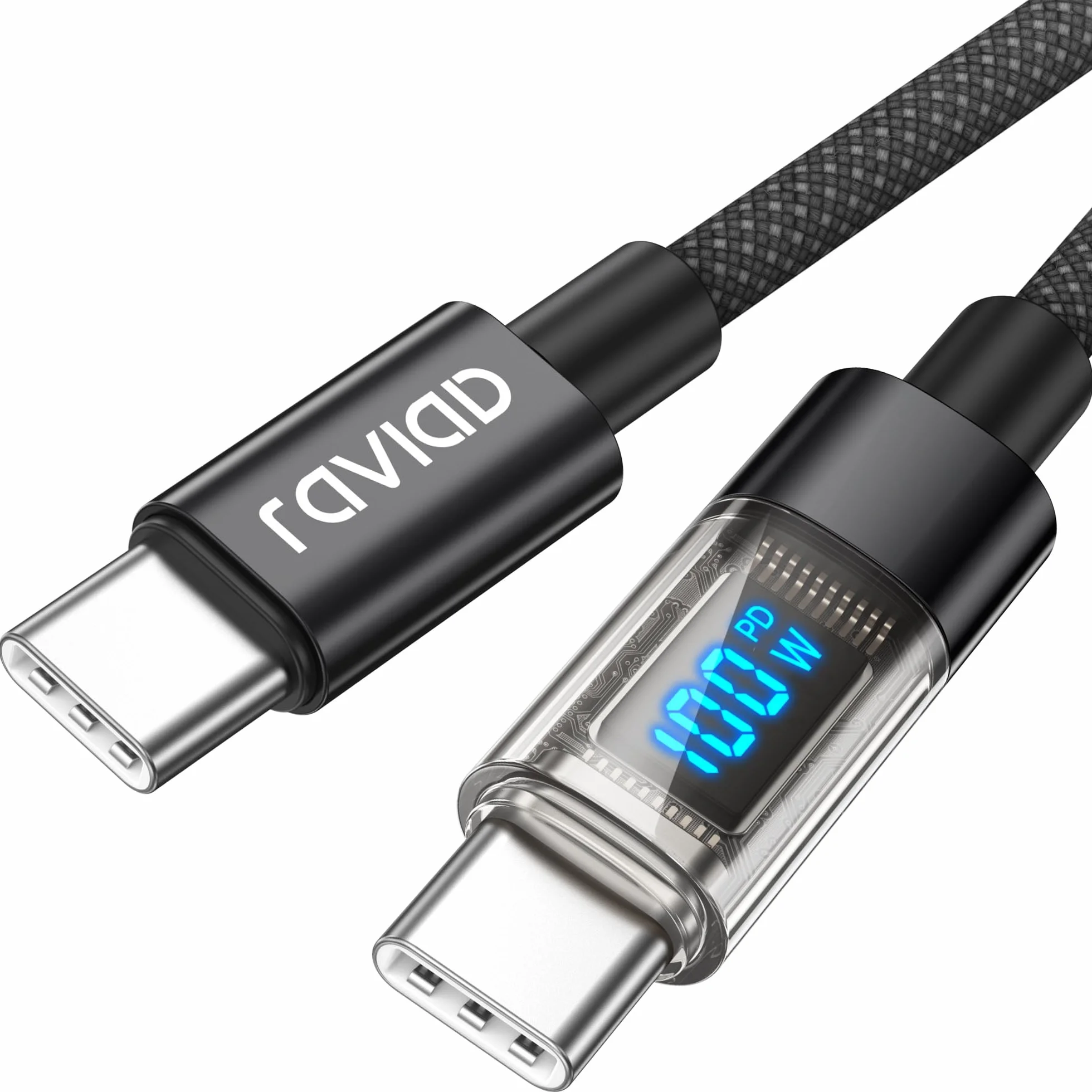 RAVIAD Kabel USB C 100 W 1 m PD 5A szybkie ładowanie z chipem E-Mark do iPhone 17/16/15 Pro Max, Galaxy S25/S24/S23/S22, MacBook Pro