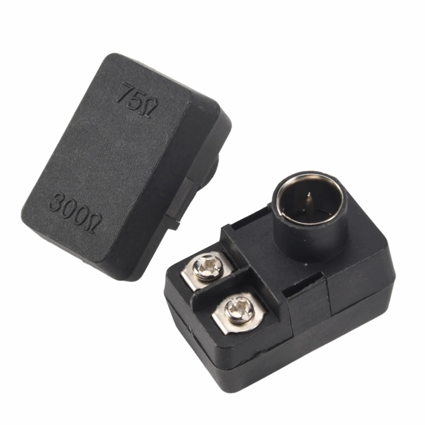 R 2 x Push-On adaptacja anteny transformator 300/75 omów TV F adapter koncentryczny