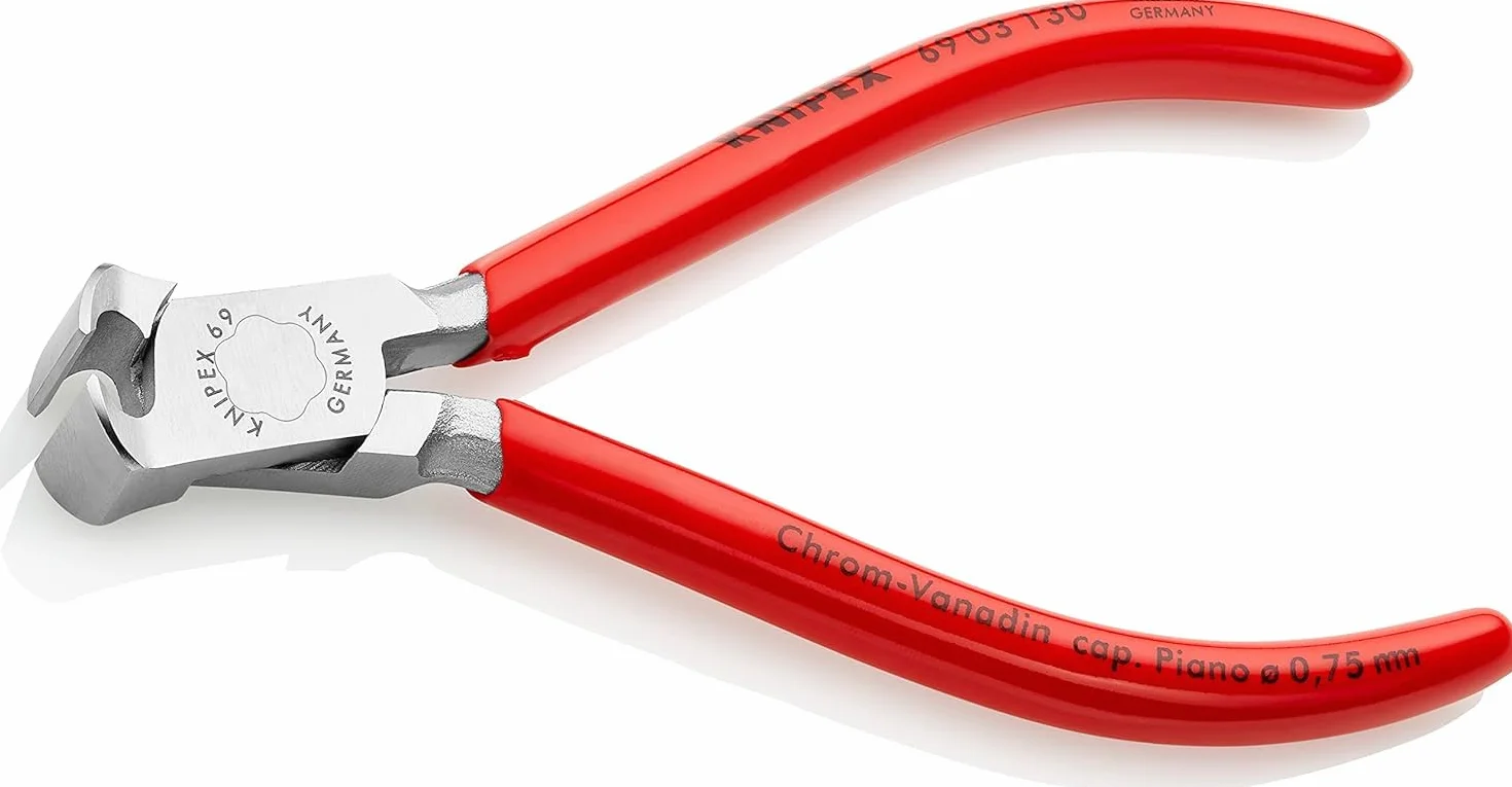 Knipex Szczypce tnące czołowe dla mechaników chromowane, z tworzywa sztucznego, powlekane 130 mm 69 03 130