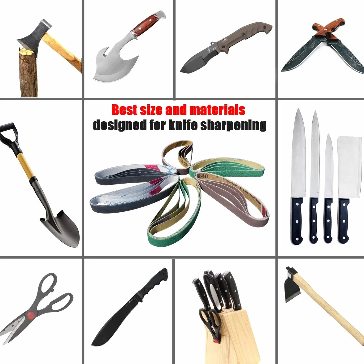 24-pak 1/2" x 30 cm zapasowy zestaw pasków do ostrzenia do oficjalnej pracy Sharp (WSKTS & WSKTS-KT/Mk.1 & Mk.2) ostrzałka do noży i narzędzi - 80/120/240/400/1000/1200 Grits Sander Belt