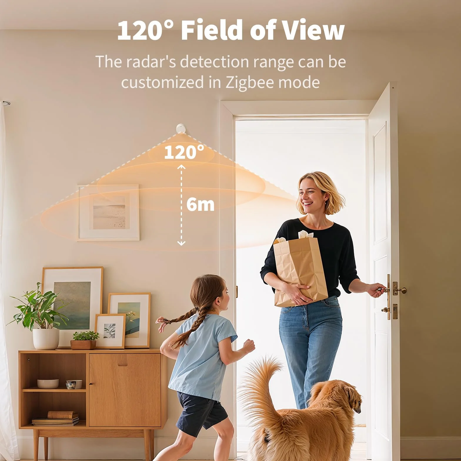 Aqara Czujnik Obecności FP300 — Bezprzewodowy 5-w-1 z technologią mmWave, PIR, pomiarem światła, temperatury,wilgotności; obsługa Thread Zigbee; zgodny z HomeKit, Home Assistant, Alexą i Google Home