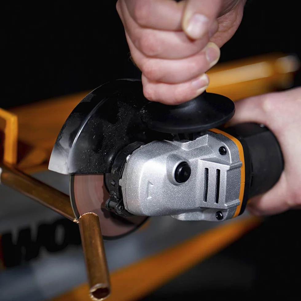 WORX WX803.9 Akumulatorowa Szlifierka Kątowa 20 V, Wydajna Szlifierka Kątowa o Średnicy Tarczy 125 mm, Bezpieczeństwo i Komfort, 2-Pozycyjny Regulowany Uchwyt, bez Akumulatora i Ładowarki