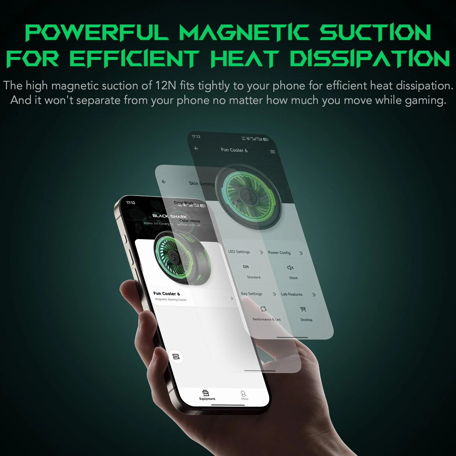 Black Shark FunCooler 6 Magnetic Phone Cooler do gier, przenośny wentylator chłodzący do telefonu komórkowego z oświetleniem RGB, wentylator chłodzący do telefonów komórkowych iPhone, seria