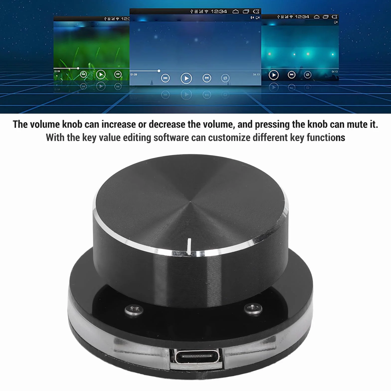 Sterncler Pokrętło Sterowania Głośnością USB z światłem RGB do Komputera Multimedia