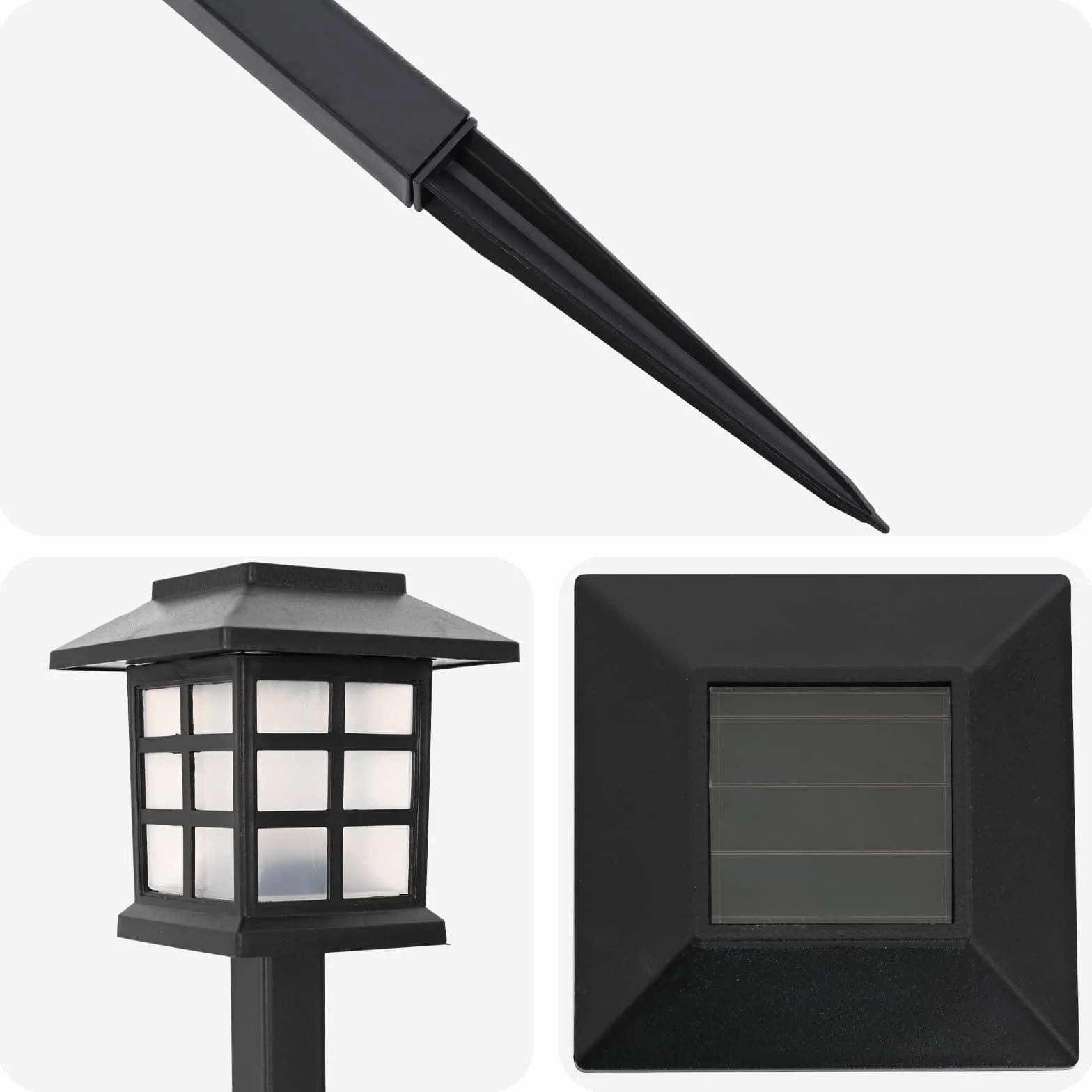 vidaXL Zewnętrzne lampy solarne ze szpikulcem podłogowym 24 szt. 38,5 cm PP, nowoczesne solarne światła z palikiem, odporne na warunki atmosferyczne do oświetlania ogrodu i trawnika