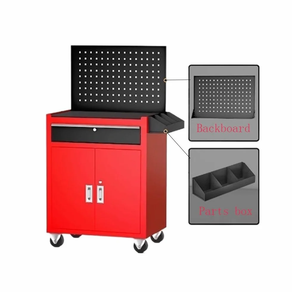 Skrzynka narzędziowa przenośna Wielofunkcyjny wózek ręczny do naprawy samochodów, mobilna szafka narzędziowa z pogrubioną szufladą, skrzynka narzędziowa warsztatowa z tablicą Skrzynia narzędziowa(Czar