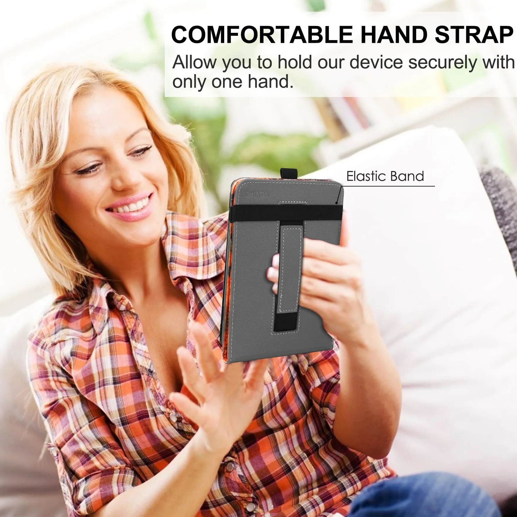 VOVIPO Universal Case for 6",6.8" kindle Paperwhite eReaders, Folio Stand Cover z paskiem kompatybilny z Kindle/Kobo/Tolino/Pocketook/Sony 6-6.8calowy czytnik ebooków-Library