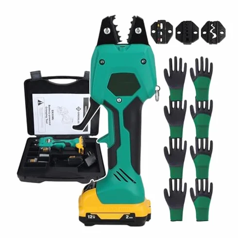 Elektryczne hydrauliczne narzędzie do zaciskania, 12 V/2,0 Ah, ręczne szczypce do węża i różnych zacisków, wydajne rozwiązanie do zaciskania
