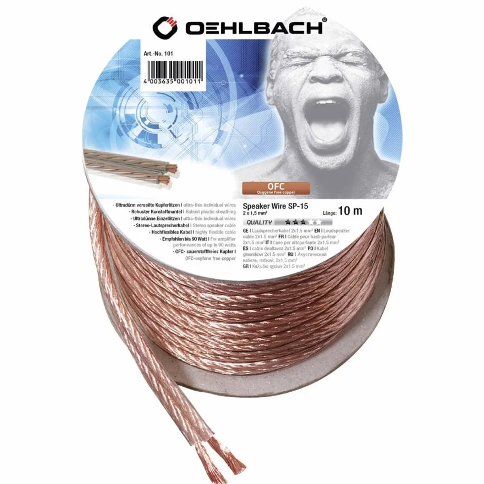 Oehlbach 105 Kabel Głośnikowy, Bezbarwny, 20m