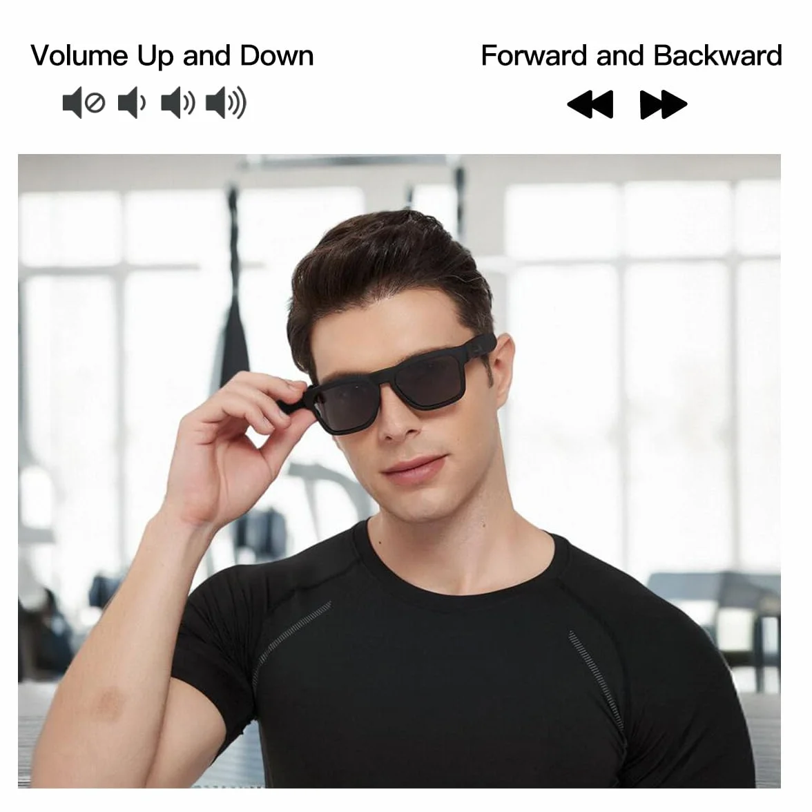 OhO sunshine Water Resistant Audio Sunglasses,Fashionable Bluetooth Sunglasses to Listen Music and Make Phone Calls,UV400 Polarized Lens