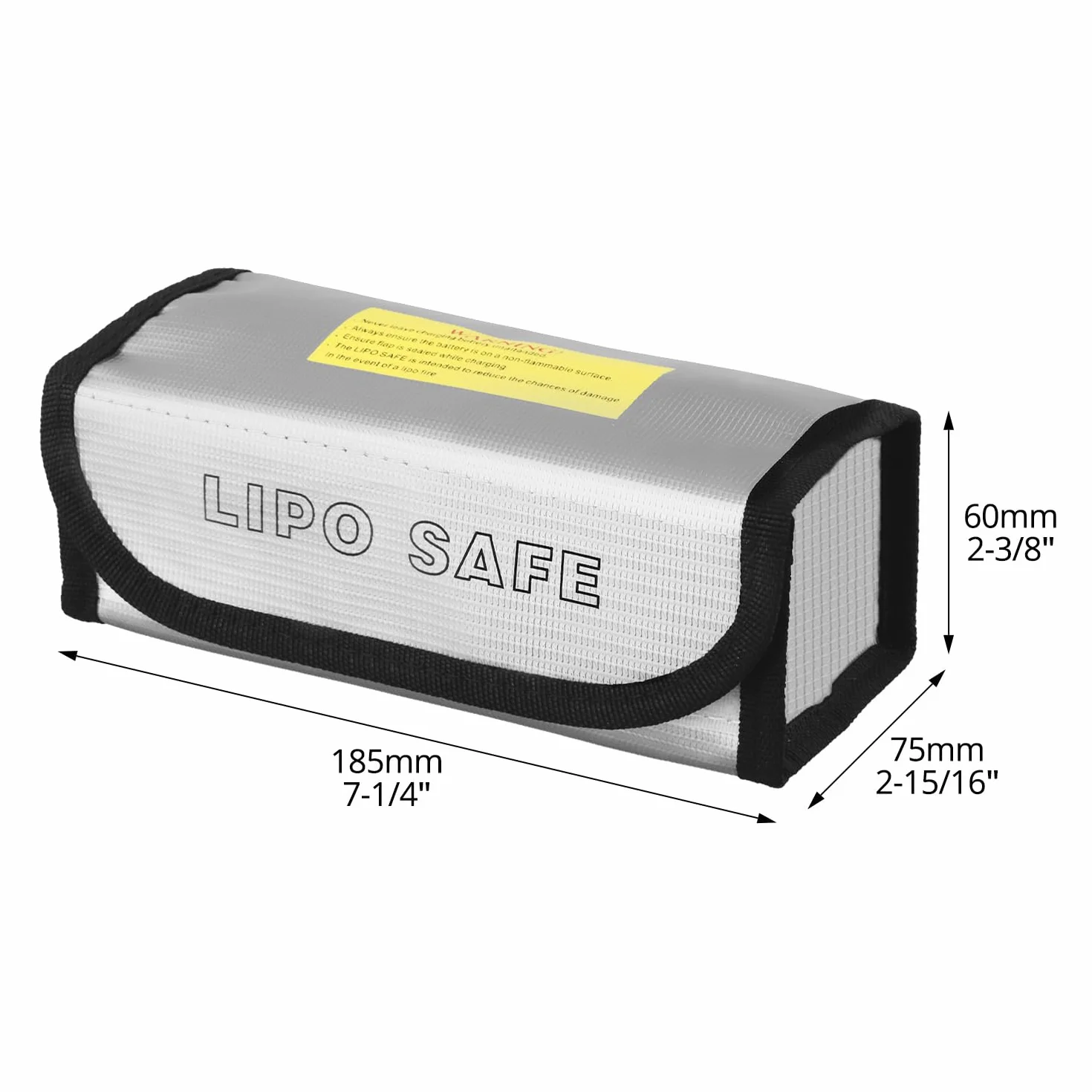 QWORK® 2 sztuki 185 x 75 x 60 m bezpieczna torba Lipo, torba do przechowywania i ładowania baterii Lipo, ognioodporna torba przeciwwybuchowa