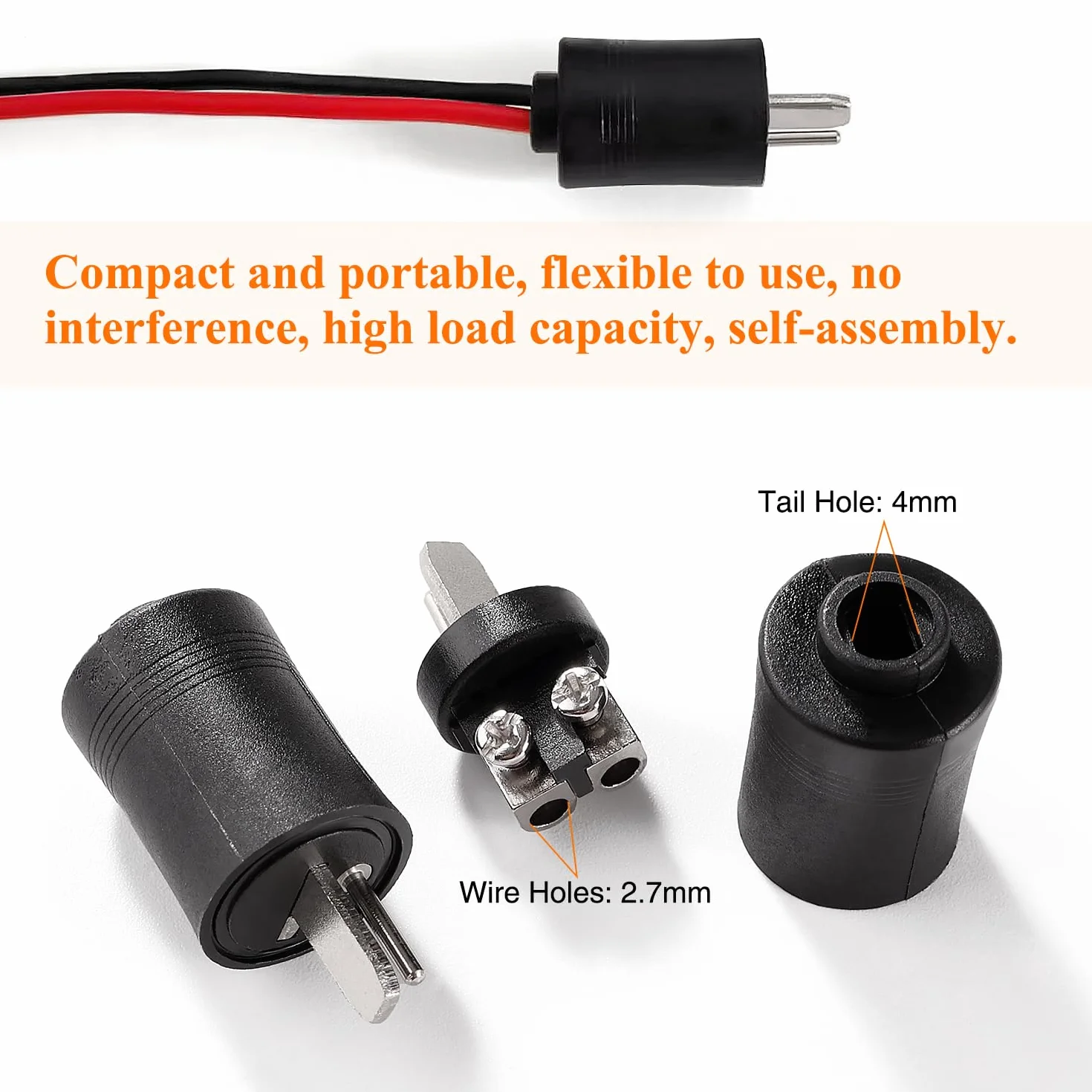2-Pinowe Wtyczki Głośnikowe DIN Złącze Kabla Głośnikowego HiFi ze Złączem Śrubowym 10 Sztuk