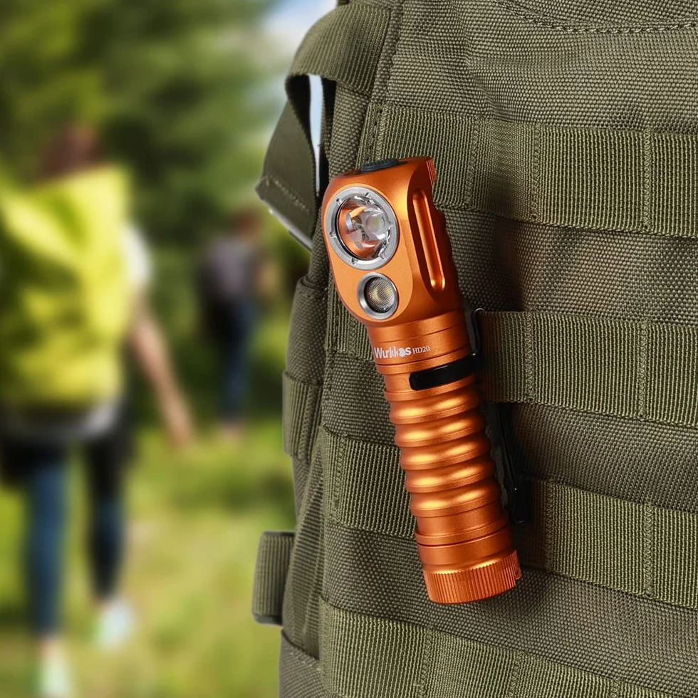 Wurkkos Pomarańczowa lampa błyskowa LED do ponownego ładowania