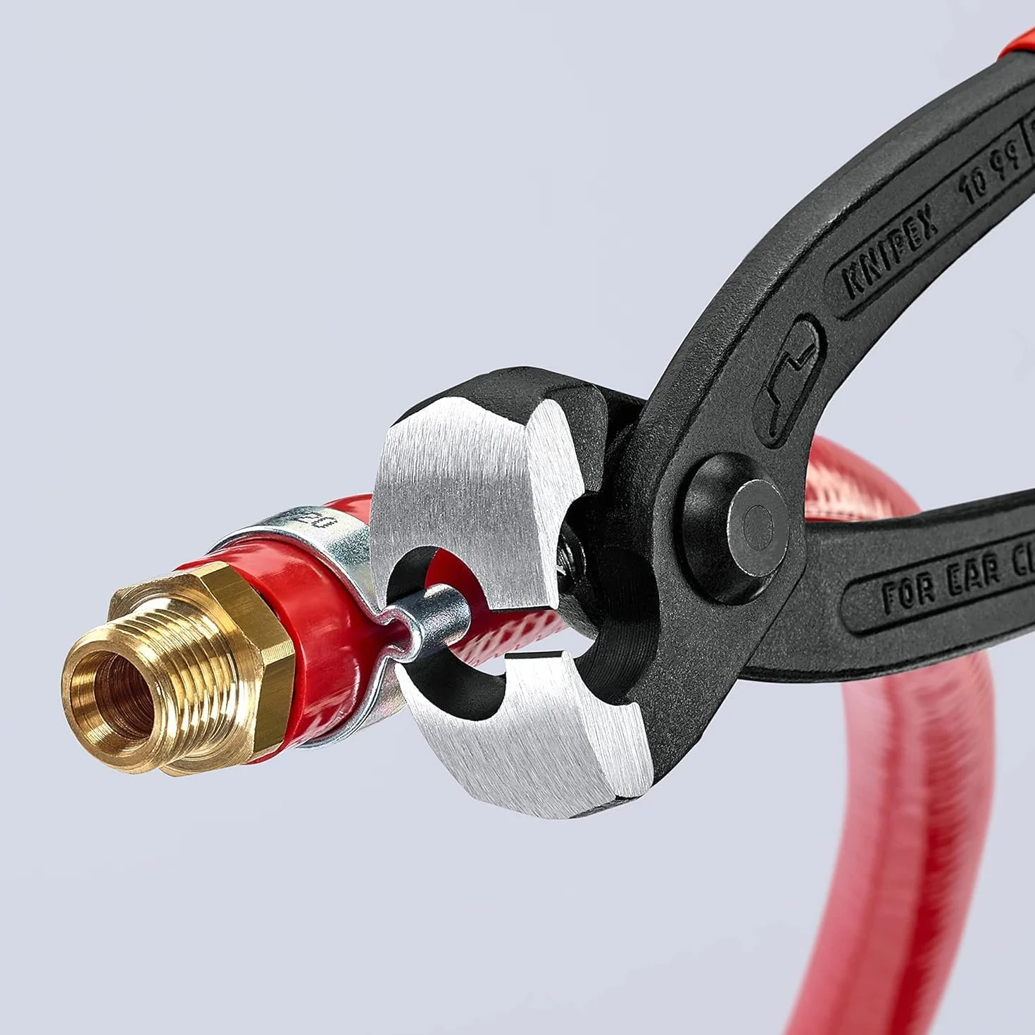 KNIPEX Szczypce do obejm z uchem w opakowaniu z zawieszką z tworzywa sztucznego, powlekane 220 mm, 10 99 I220 SB