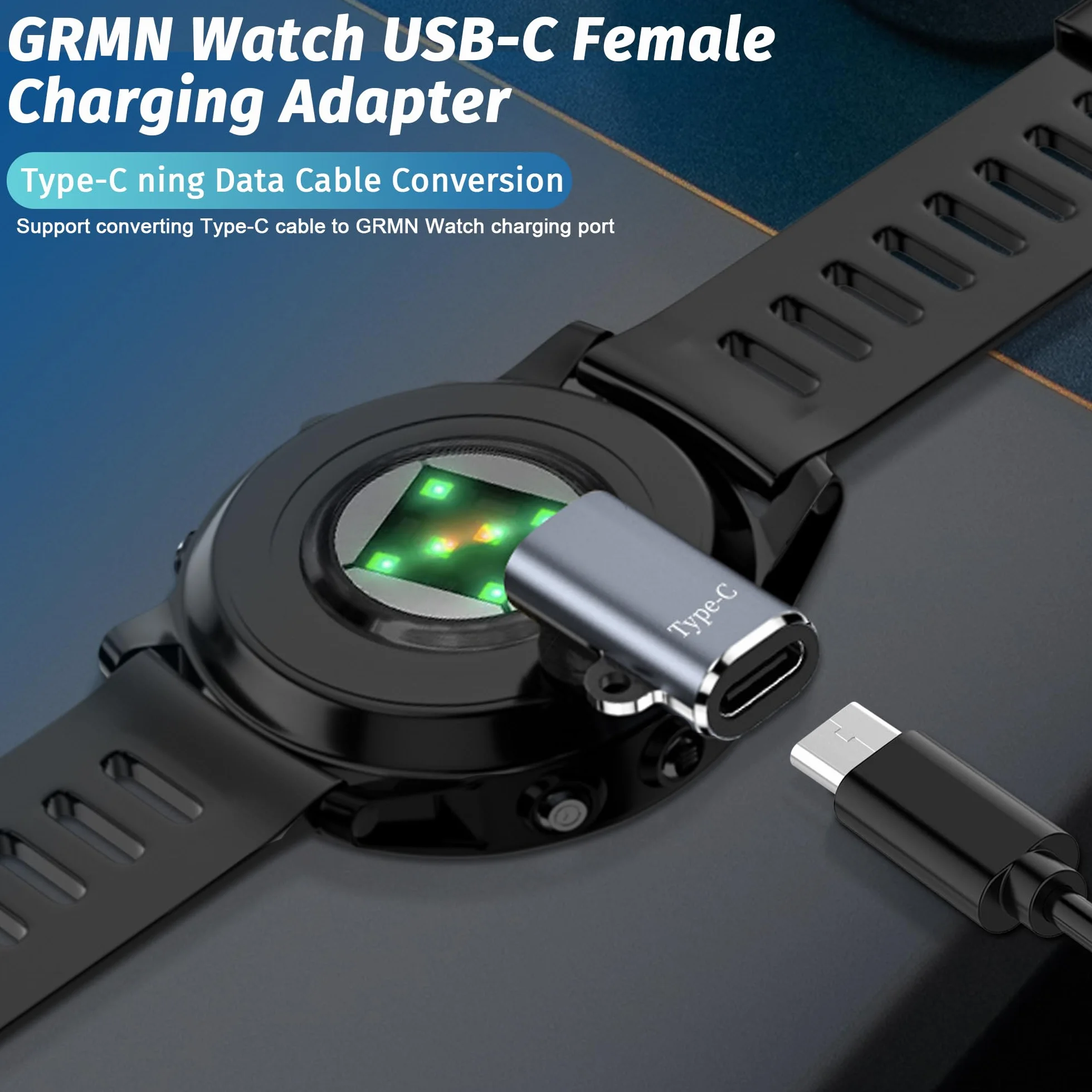 NEWZEROL 4 adaptery USB C, kompatybilne z zegarkiem Garmin typu C, kabel do ładowania, adapter do Garmin Venu 4 / Venu 3/2S, Epix2, Forerunner 970/960/265/165/255, Fenix 8/ 8Pro, 8 Solar / 7 / 6