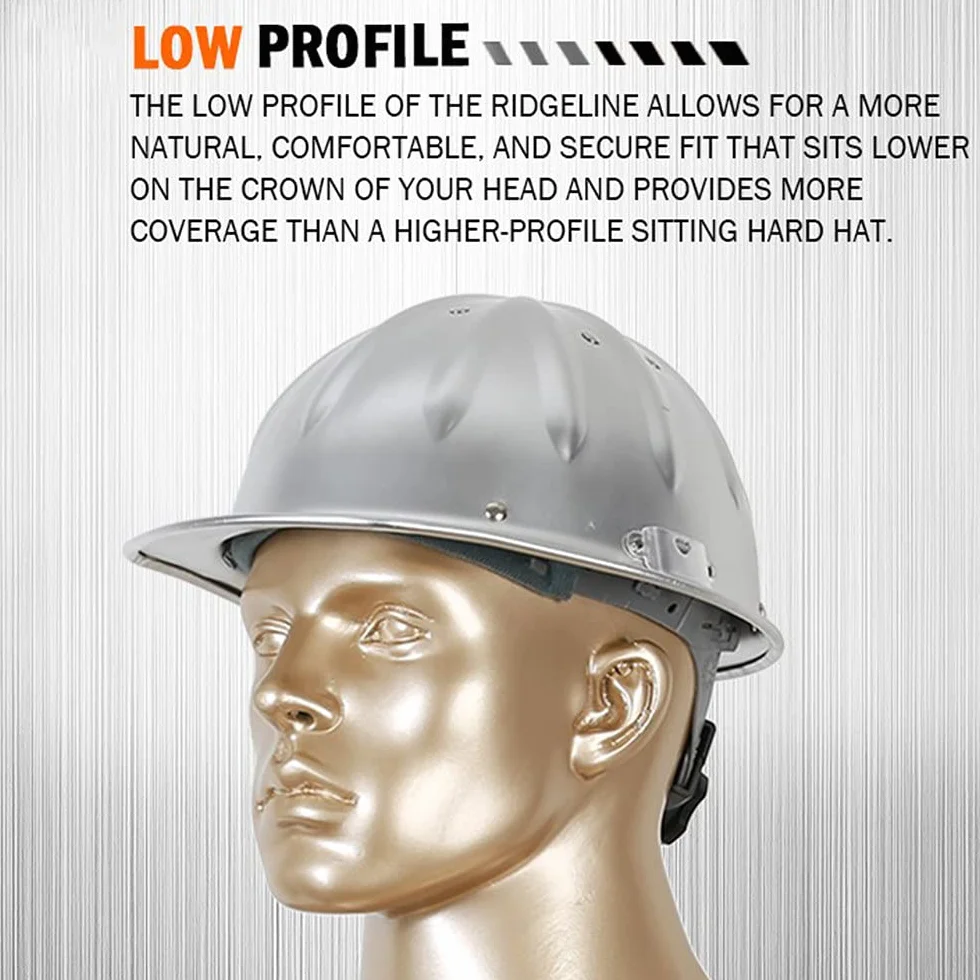 Kask ochronny, aluminiowe twarde kapelusze ochronne kask z pełnym rondem Wzmocnienie ze stopu aluminium na górze jest bezpieczniejsze i bardziej skuteczne, aby zapobiec przebiciu
