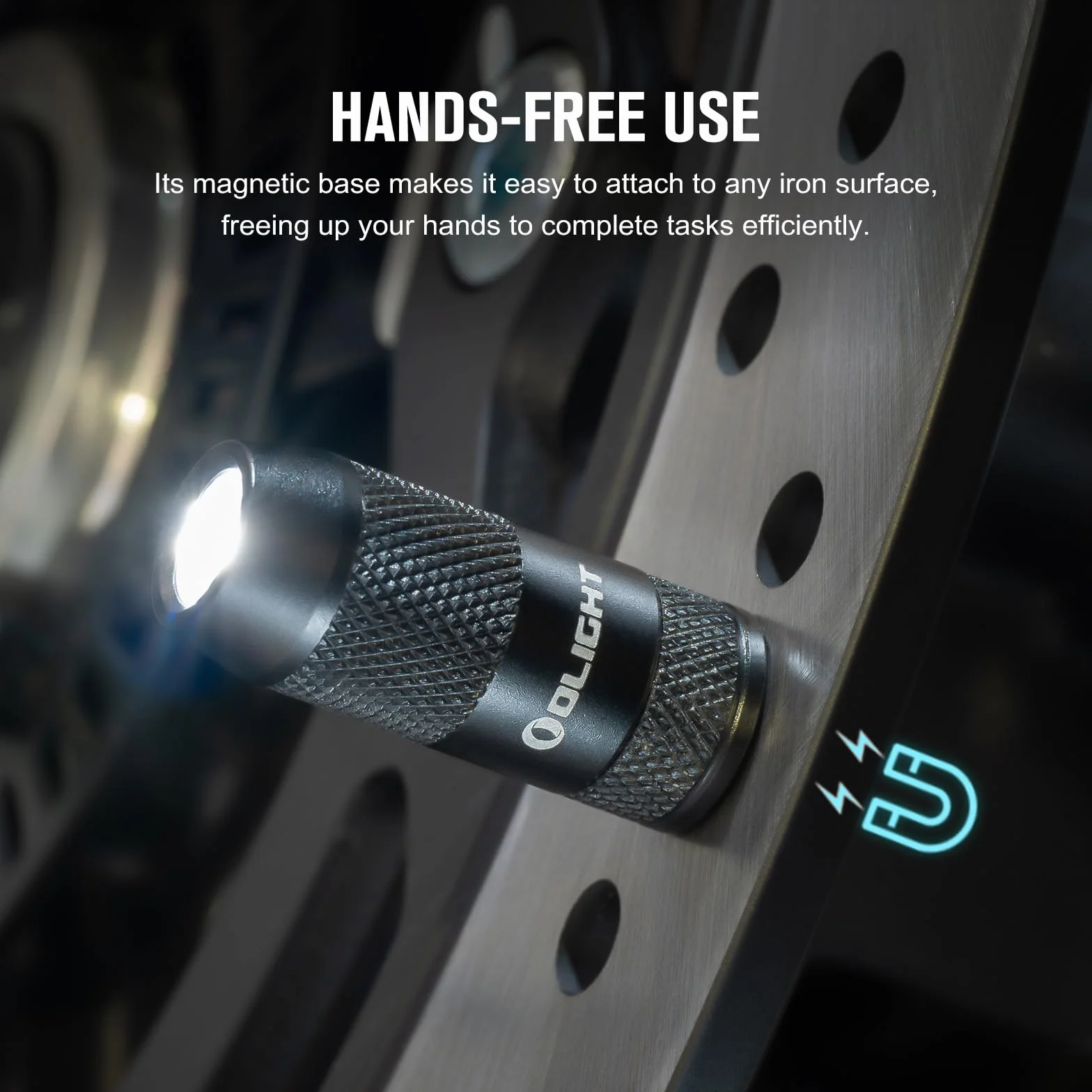OLIGHT iMini 2 Mini LED USB ładowalna latarka brelok do kluczy z magnetyczną podstawą, 50LM 19,5g EOS brelok do kluczy lampa ręczna, IPX6 mała latarka kempingowa Czarny