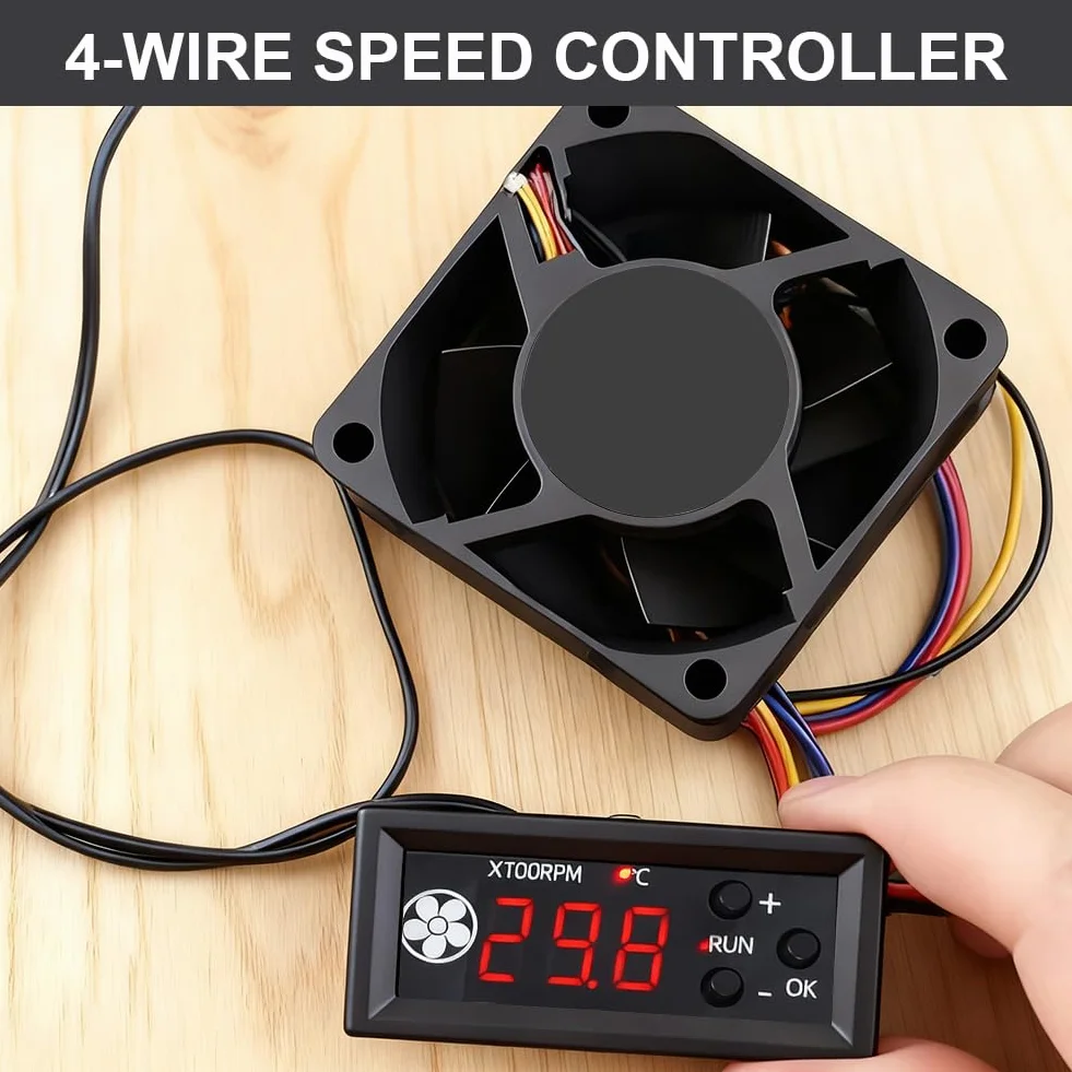Regulator prędkości obrotowej DC 12V 4-przewodowy PWM 25kHz 3A z wyświetlaczem cyfrowym