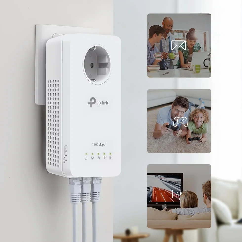 TP-Link TL-WPA8631P KIT Zestaw Powerline AV1300 WiFi AC1200 3 porty Gigabit OneMesh