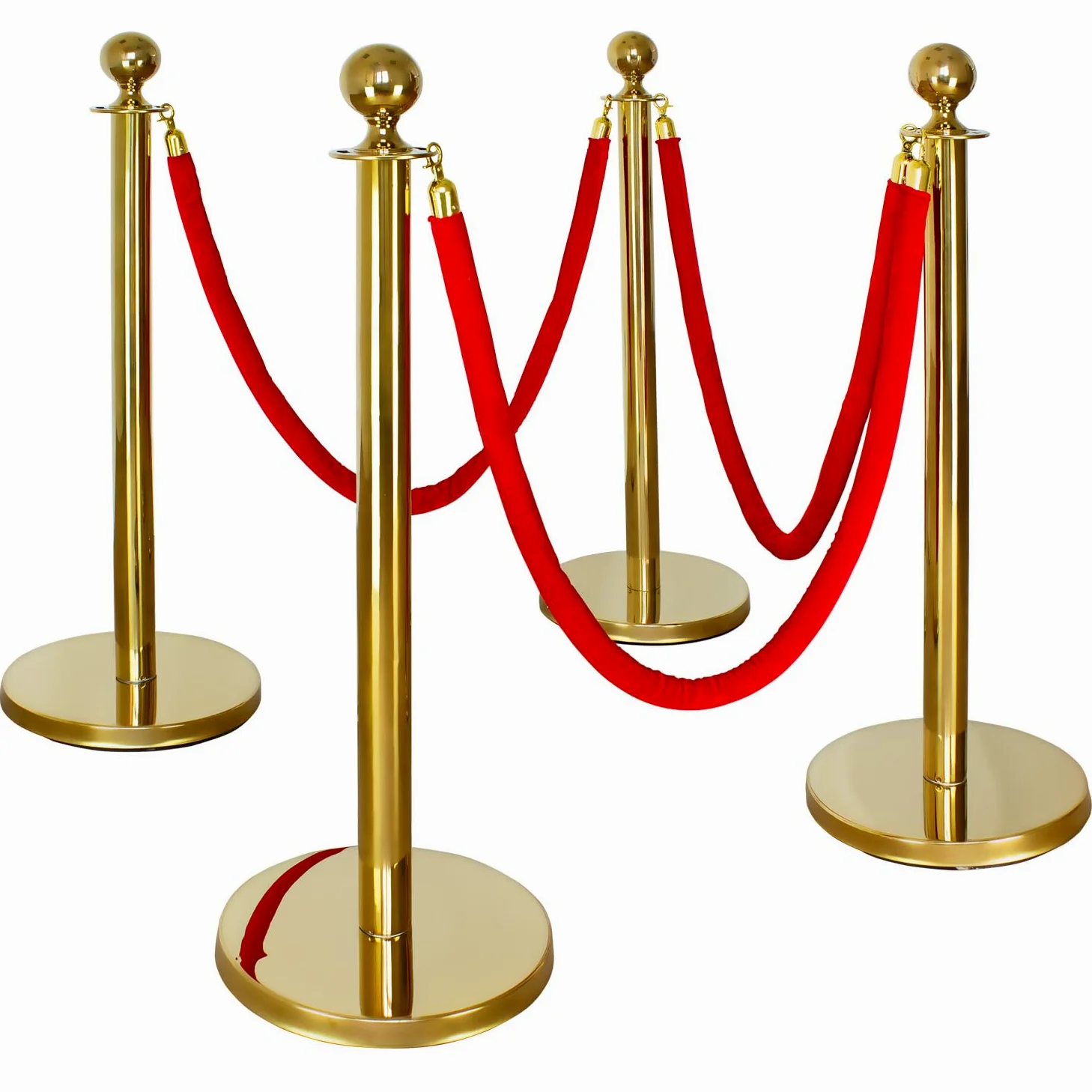 4 części Queue Bariera Bariera Kontrola Miejsca Stoisko Bezpieczeństwo Liny Pasy Czerwone Złote V2Aox