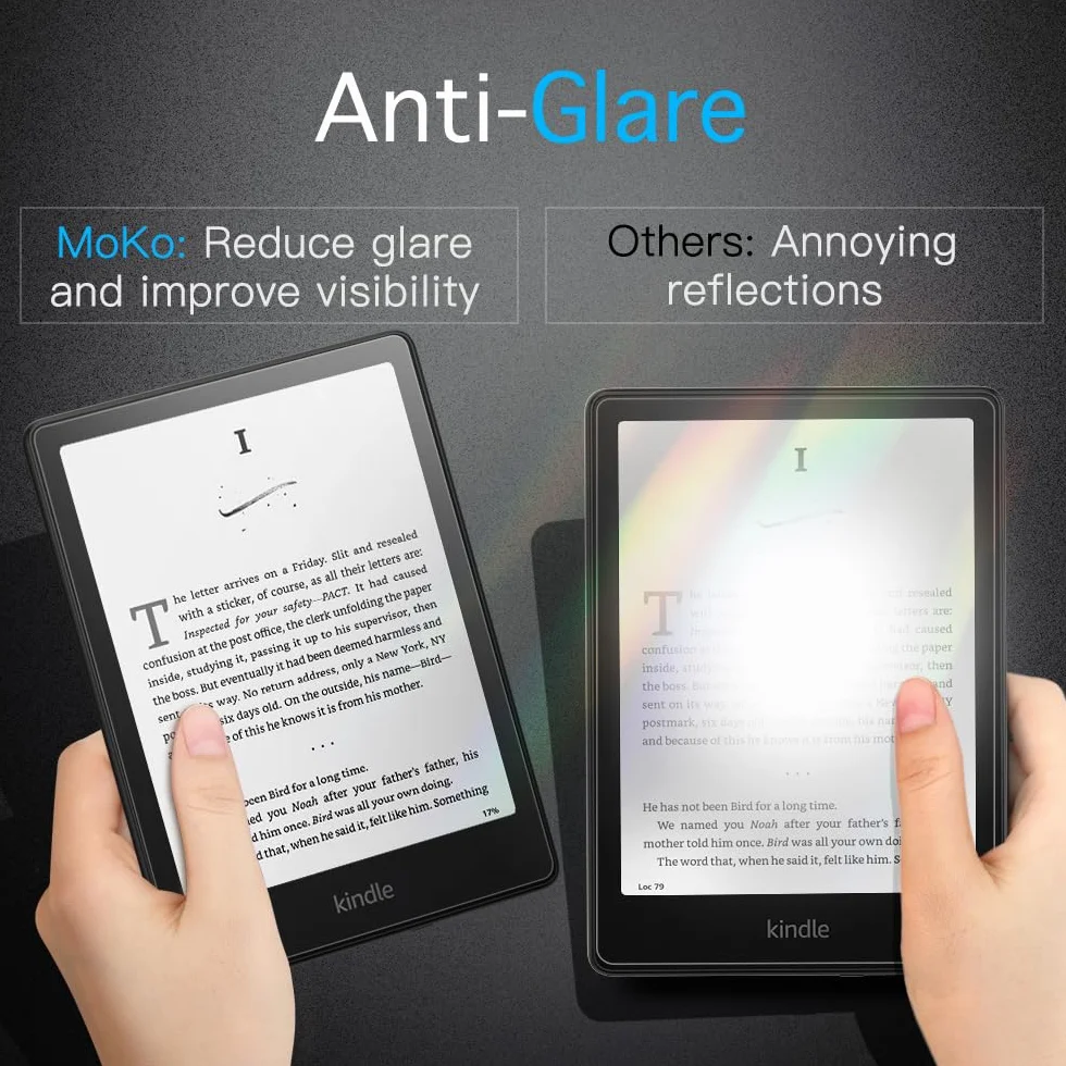 MoKo 4 Pack Screen Protector for 7" 12th Signature Edition eReader 2024, Anti-Glare Matte PET Film for Boox Go 7, Kobo Aura 2