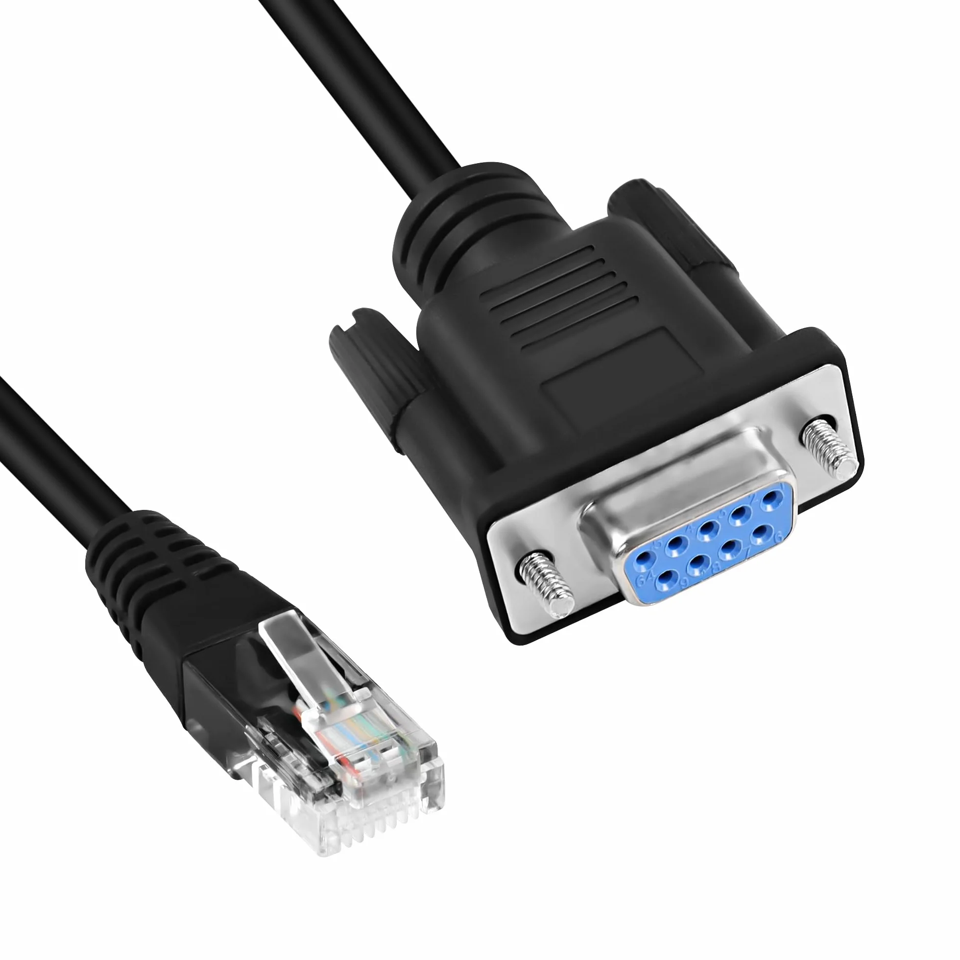 MEIRIYFA DB9 9PIN RJ45 kabel konsoli RS232 szeregowy Cat5 Ethernet LAN 28 cm