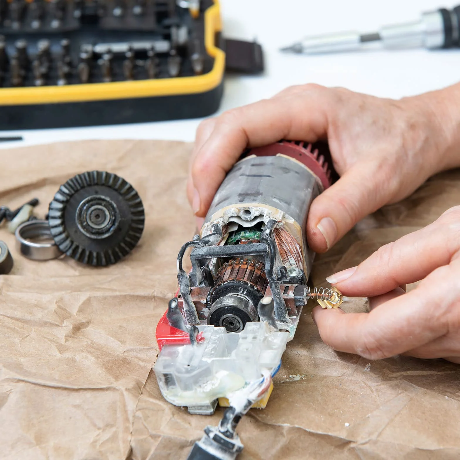 PATIKIL Szczotki węglowe 12 x 8 x 5 mm do silników elektrycznych elektronarzędzia szlifierka kątowa piła stołowa naprawa części zamiennych, 4 szt