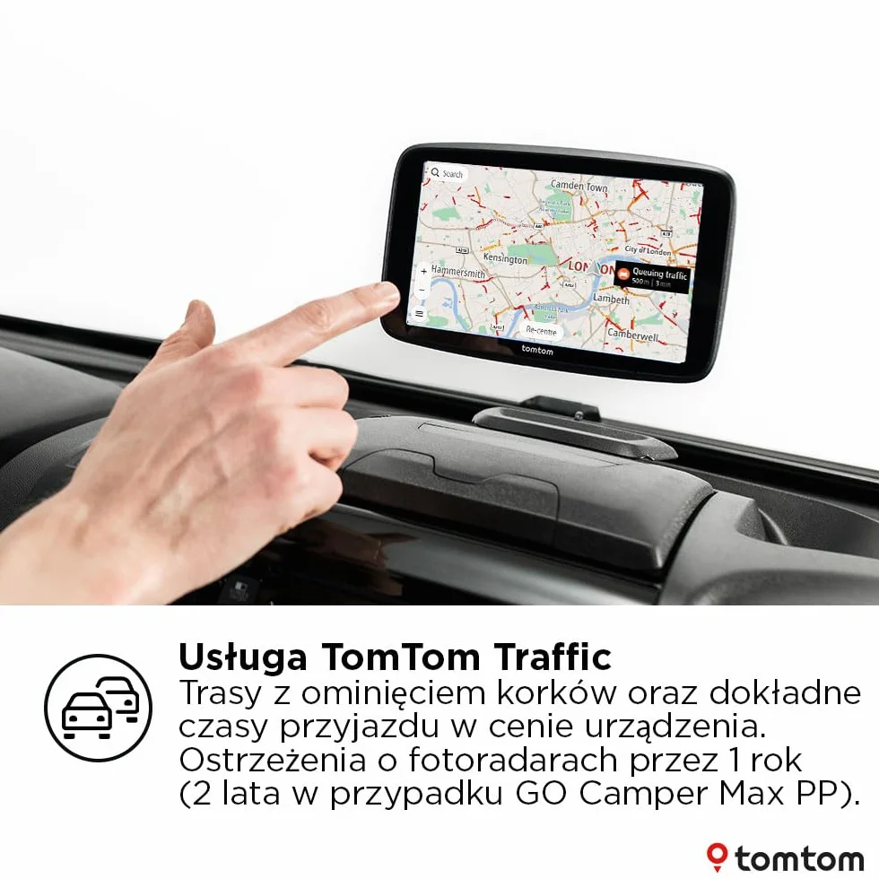 TomTom GO Camper Max 2. generacji 7″ nawigacja z mapami świata i TomTom Traffic