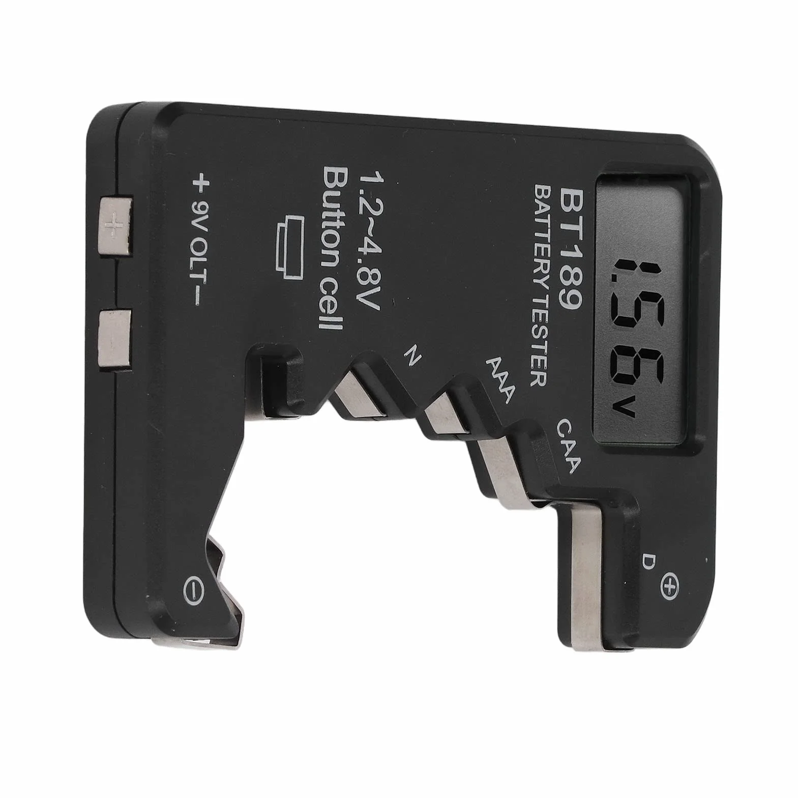 Tester Baterii LCD Cyfrowy dla AA AAA 6F22 9V 1.5V Czarny
