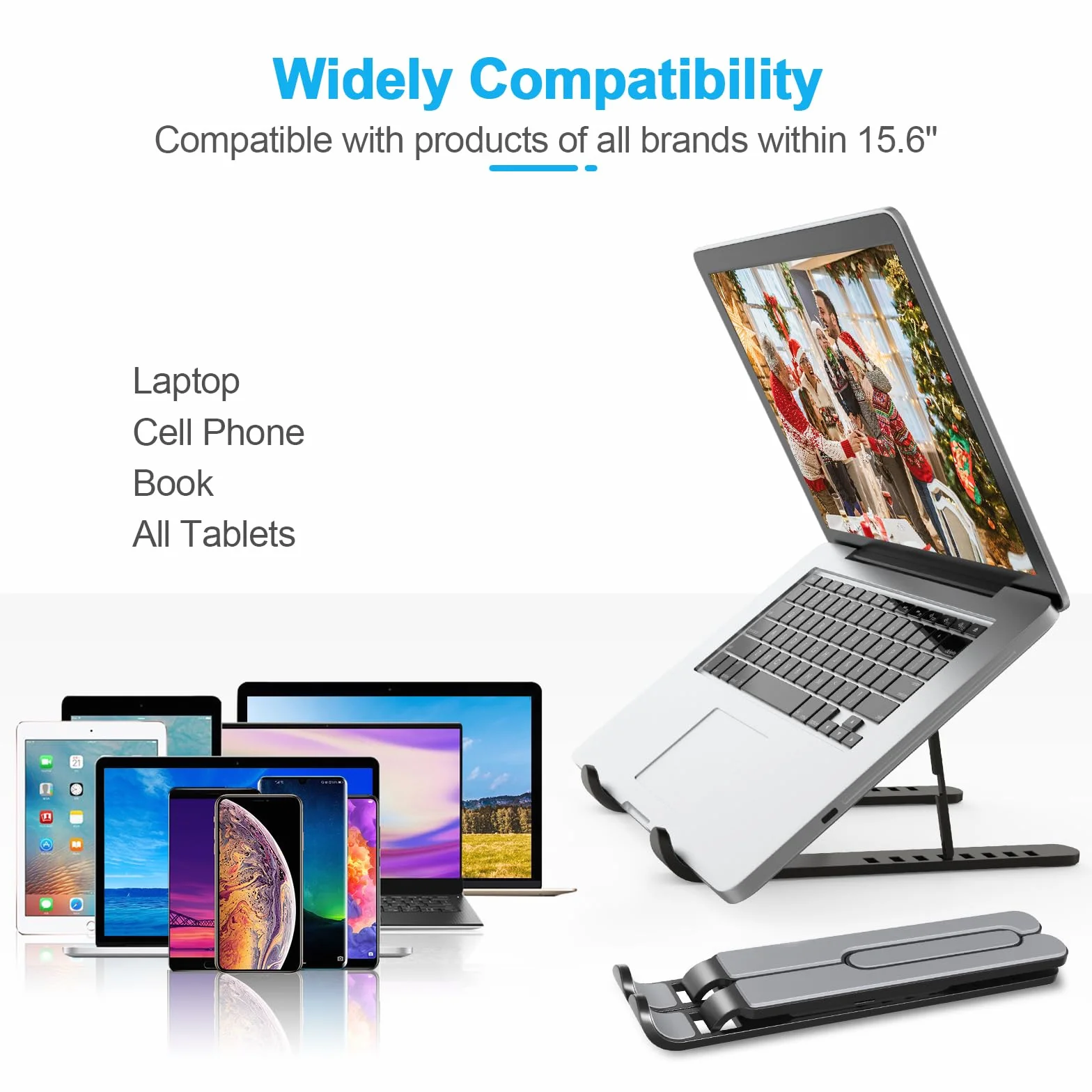 Stojak na laptopa 8-stopniowy antypoślizgowy z tworzywa sztucznego i silikonu kompatybilny MacBook Air Pro HP 10-15,6"