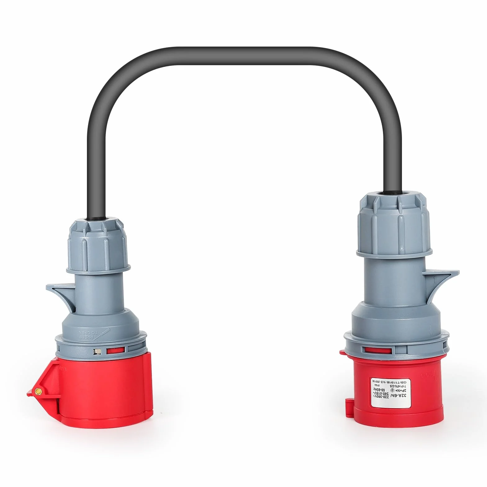 Jadeshay Zasilacz CEE, adapter CEE 32 A męski na 16 A żeński 5-pinowy kabel adaptera wysokiego prądu 32 A na 16 A kabel 1 m 5 x 2,5 mm²