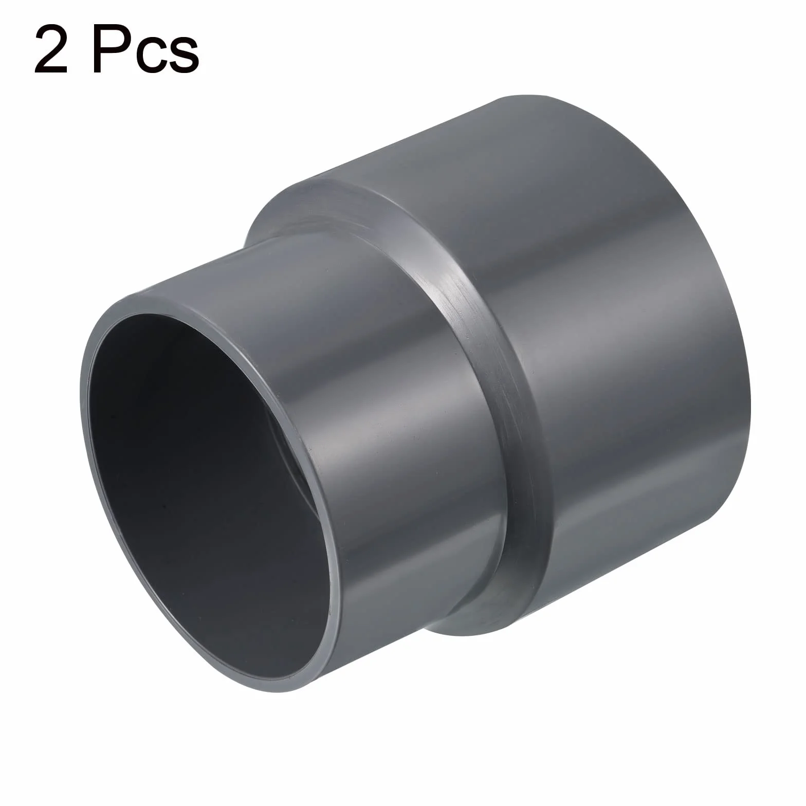 PATIKIL Złączka do rur redukcyjnych PVC 90 x 75 mm, 2-pak proste złącze adaptera sprzęgła, szary