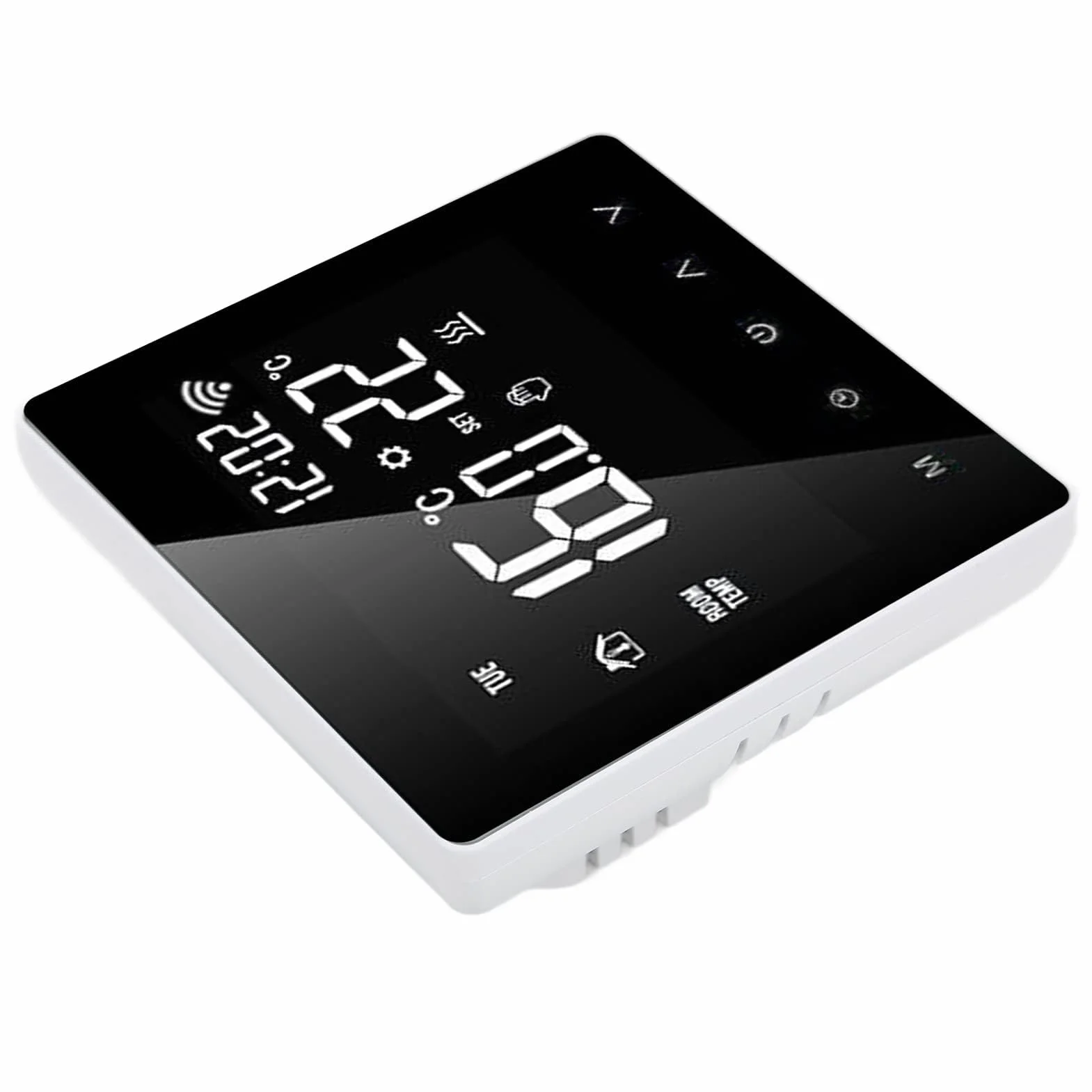 ME81H AC230V 50/60Hz Inteligentny termostat 5 ~ 90℃ WIFI Inteligentny termostat LCD ekran dotykowy Termostat ogrzewania podłogowego wody do Tuya (białe tło biały przycisk 16A)