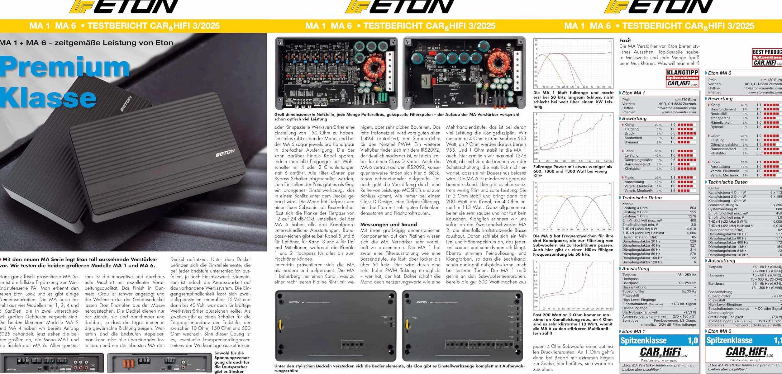 ETON MA 1 kompaktowy 1-kanałowy wzmacniacz monoblok klasy D 690 W do samochodów i kamperów