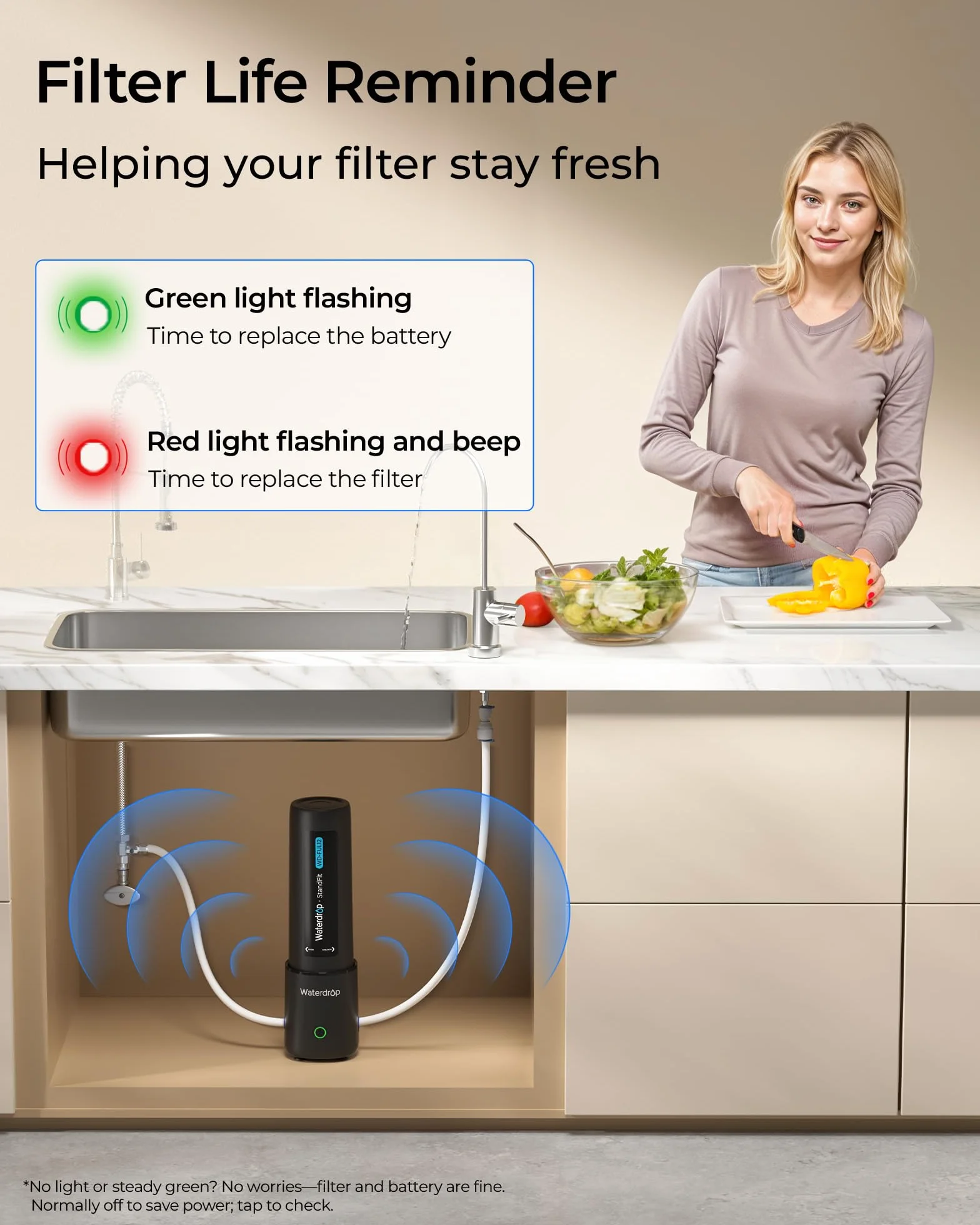 Waterdrop UL12B system filtrów do wody pod stół, z kranem, nie wymaga wiercenia, łatwa instalacja, redukuje PFA, ołów, chlor, nieprzyjemny smak i zapach, 11000 litrów