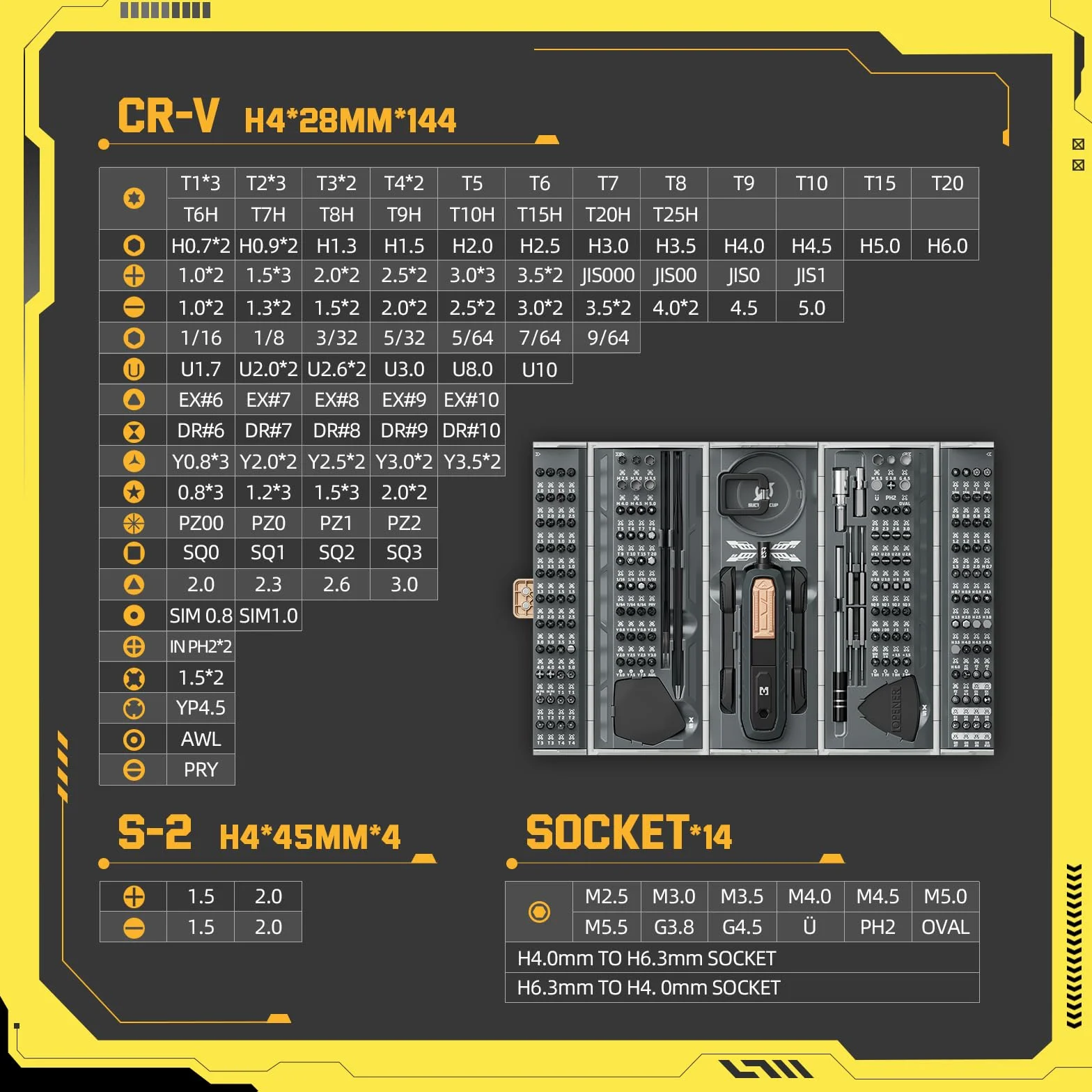 Zestaw wkrętaków precyzyjnych 180 Psc w 1, z Torx T1-T20, Socket M2.5-M5.5, Hex H0.7-H6.0, Phhillips 1.0-3.5 USW. Zestaw naprawczy do PS4, przełącznika, laptopa, komputera, okularów, zegarków.