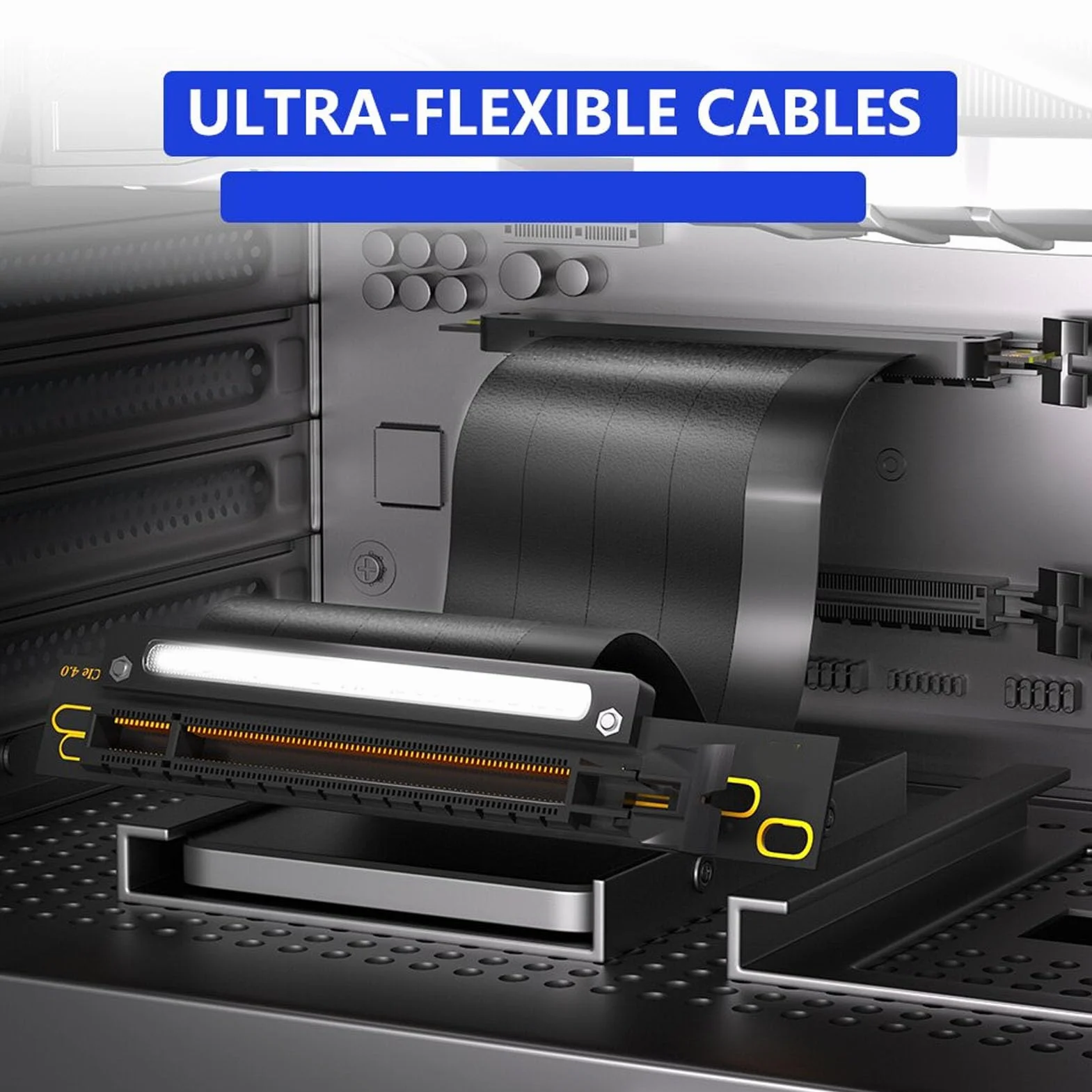 Kabel Riser PCIe 4.0 16X 90° GPU Ekranowany EMI do RTX3080ti