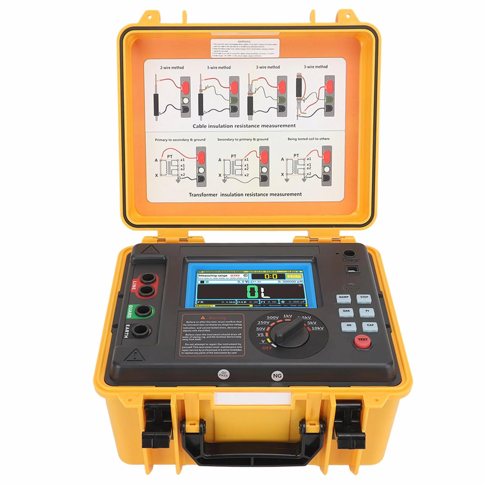 Cyfrowy Tester Rezystancji Izolacji 10KV Megohmmeter z funkcją Przesyłania Danych LCD i USB, Twardym Obudowie, Projektowanie Energii (wtyczka UE)