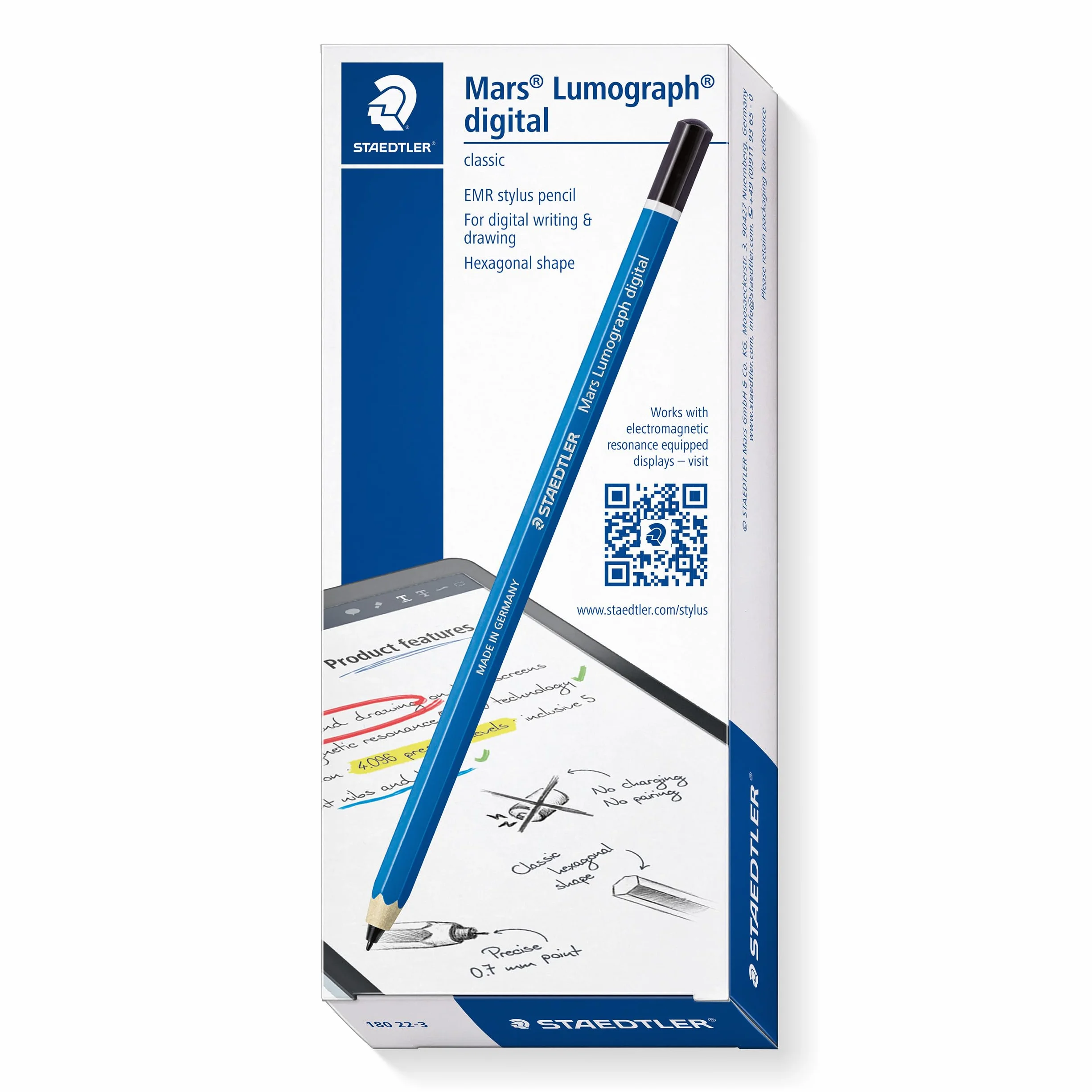 Staedtler Mars Lumograph digital classic 180 22. EMR rysik 4096 stopni nacisku 0,7 mm