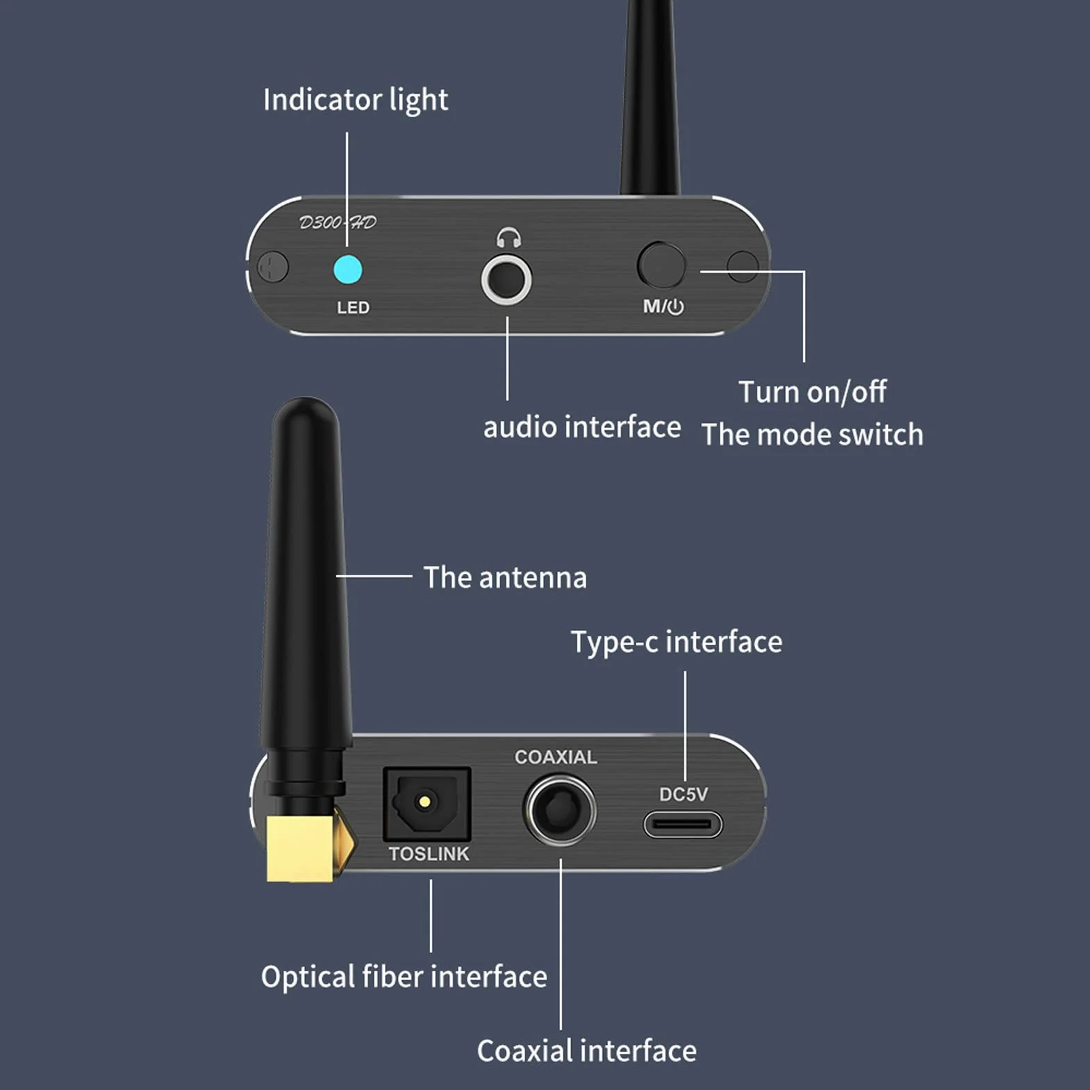 Odbiornik Bluetooth 5.2 Adapter Audio HiFi z APTX Niskie Opóźnienie Dalekiego Zasięgu Optyczne Koncentryczne AUX
